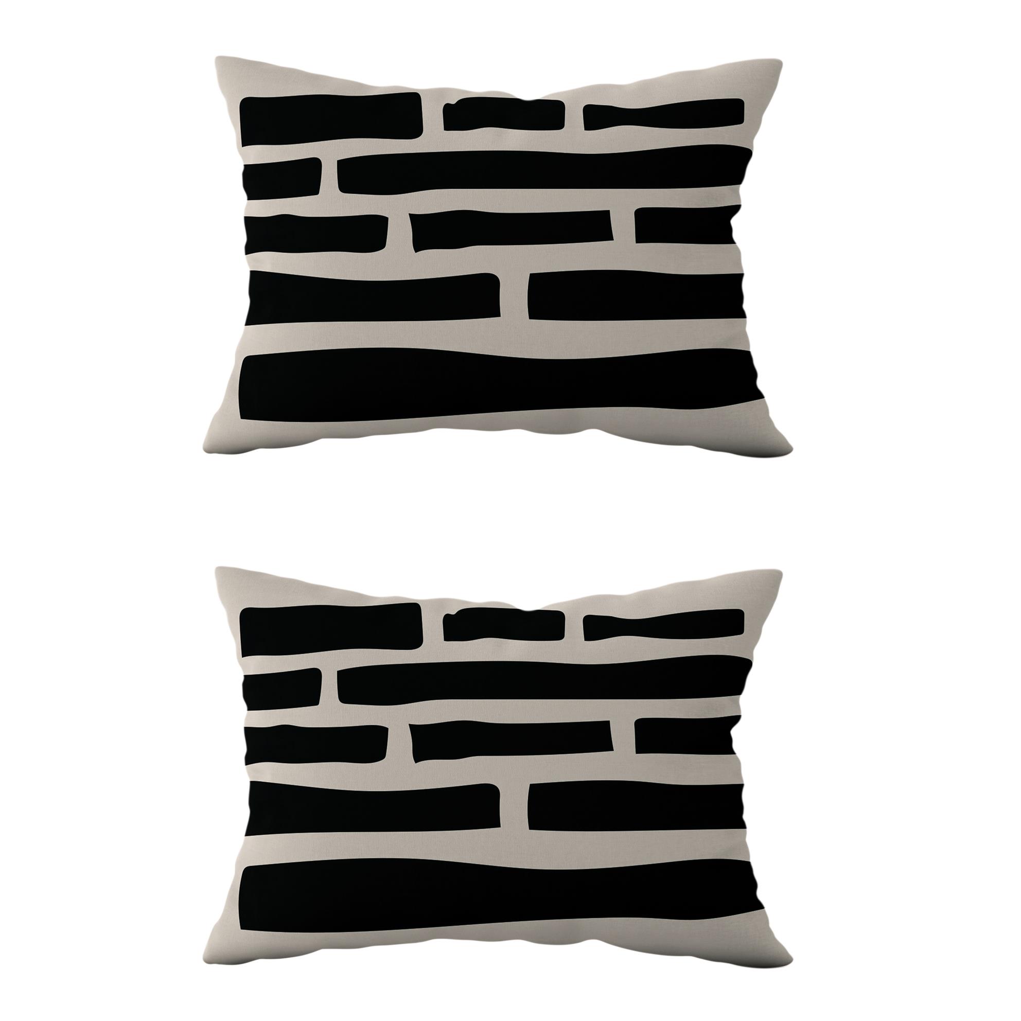 Evdek Çift Taraflı Dikdörtgen Kırlent Kılıf 2li Ds36