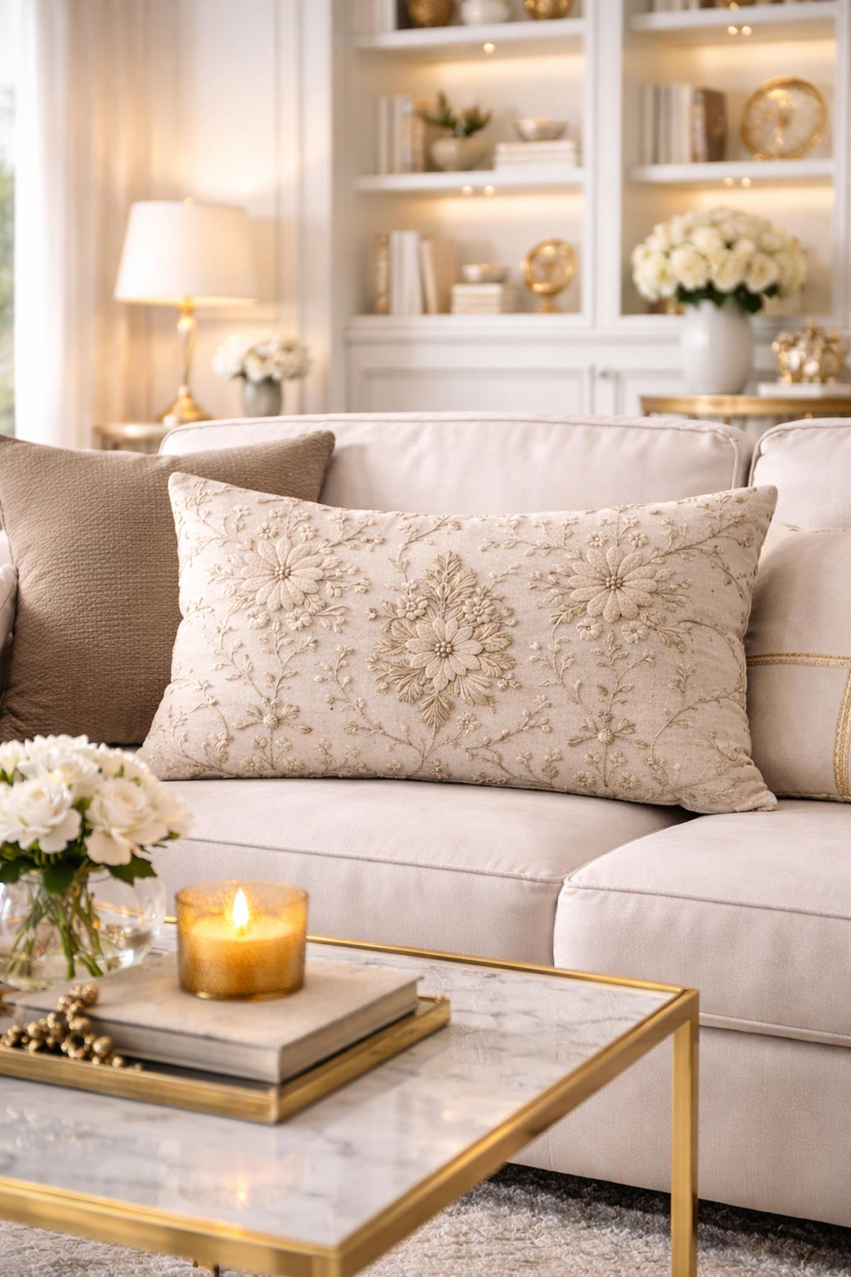 Evdek Çift Taraflı Dikdörtgen Kırlent Kılıfı 6EMD29