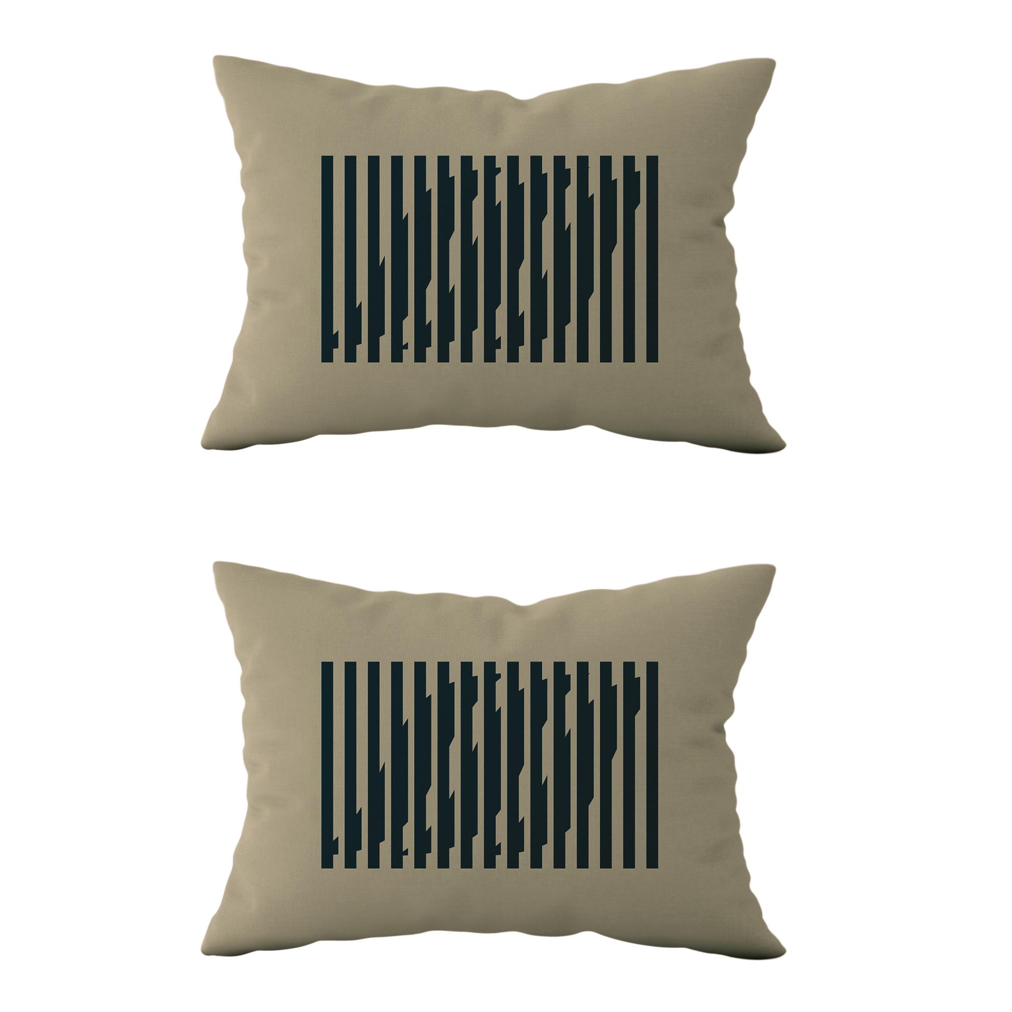 Evdek Çift Taraflı Dikdörtgen Kırlent Kılıf 2li Ds34