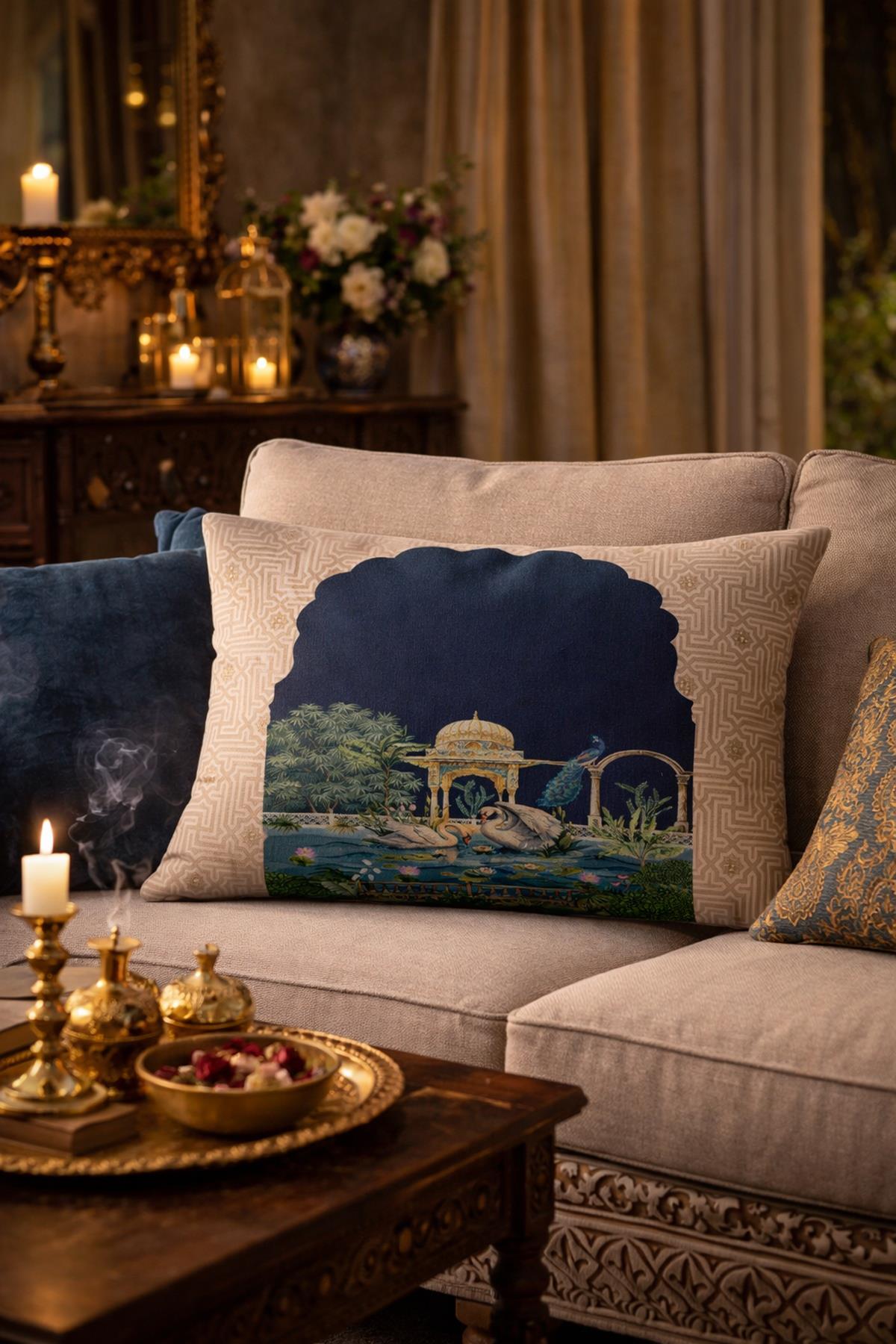 Evdek Çift Taraflı Dikdörtgen Kırlent Kılıfı TK47