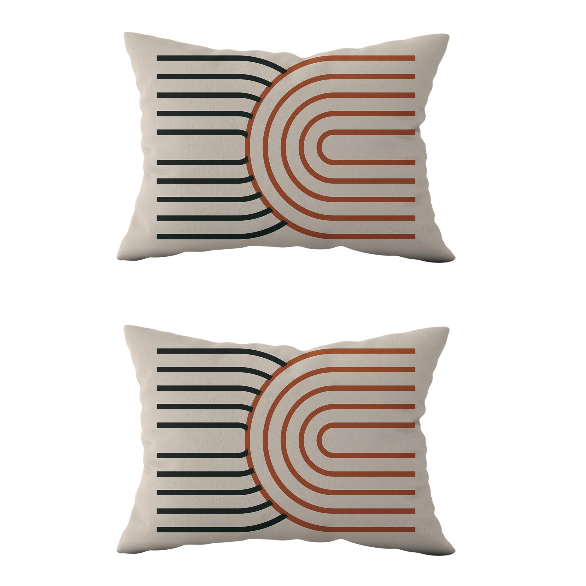 Evdek Çift Taraflı Dikdörtgen Kırlent Kılıf 2li Ds94