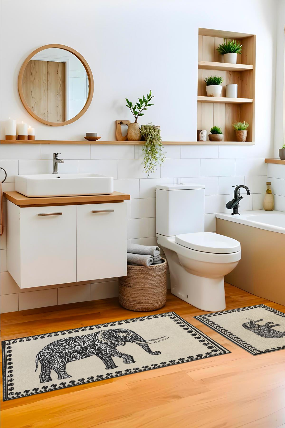 Evdek Elephant 2li Banyo Paspas Takım