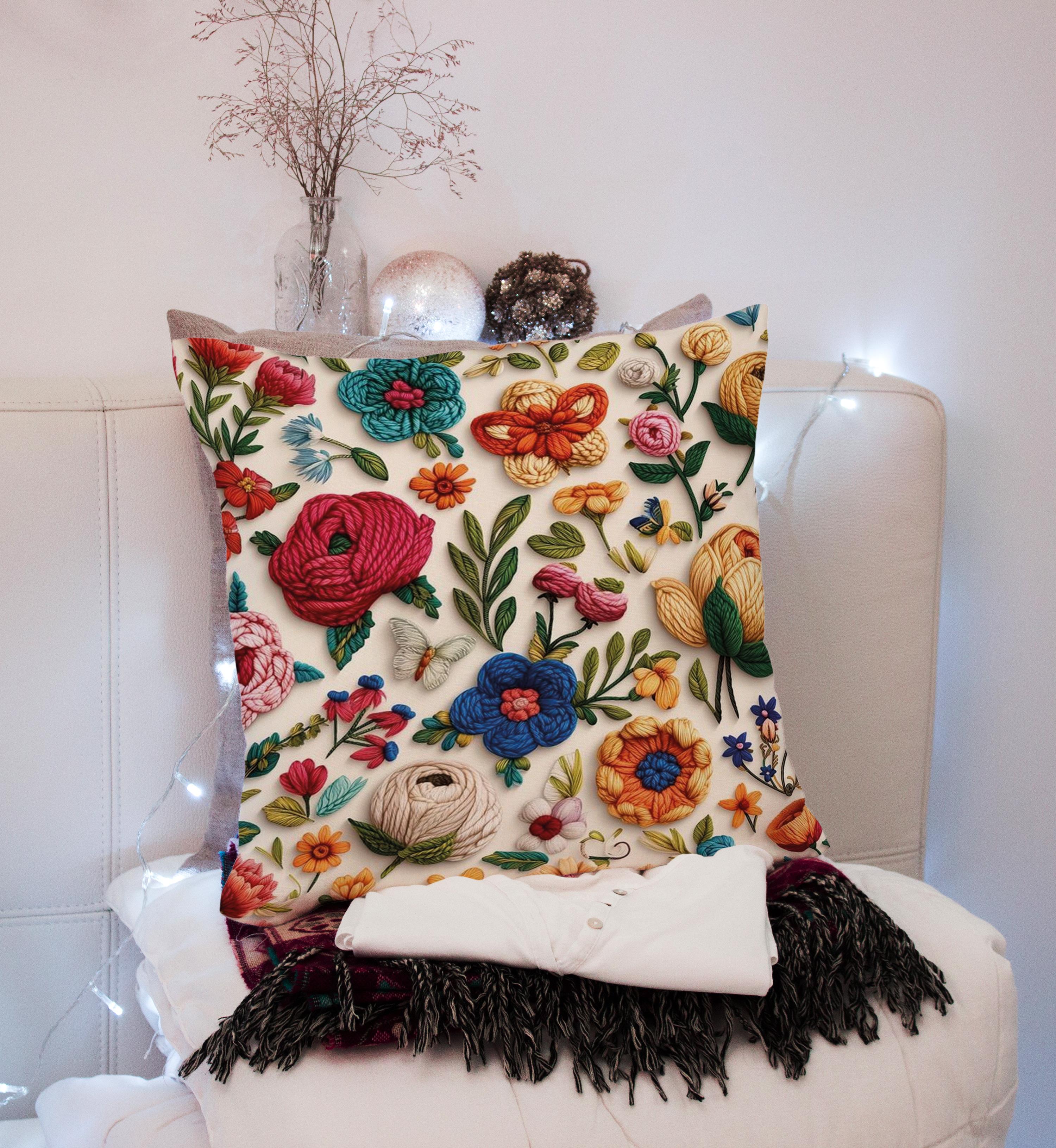 Evdek Embroidery Ds12 Dijital Baskılı Kırlent Kılıfı