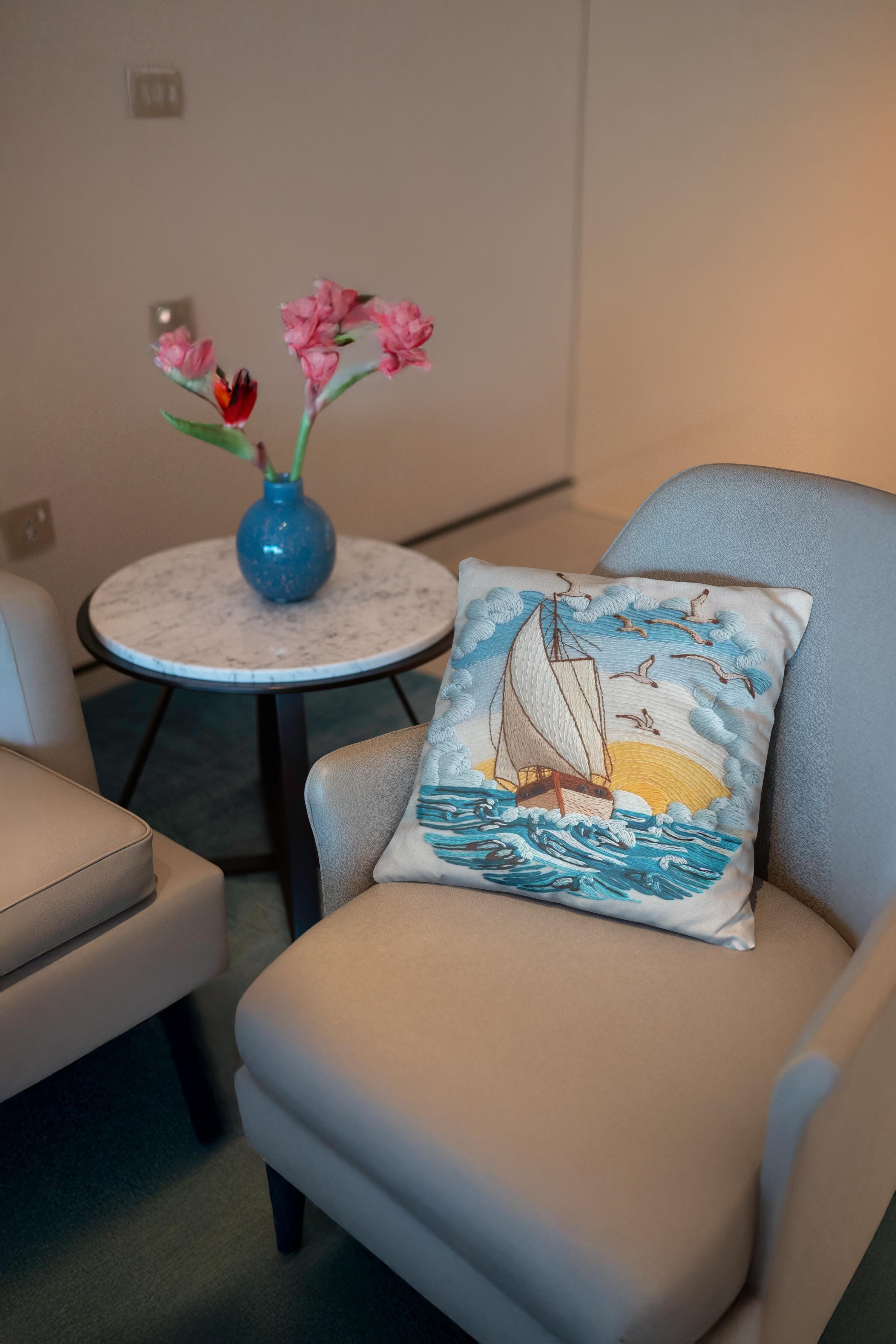 Evdek Embroidery Ds32 Dijital Baskılı Kırlent Kılıfı