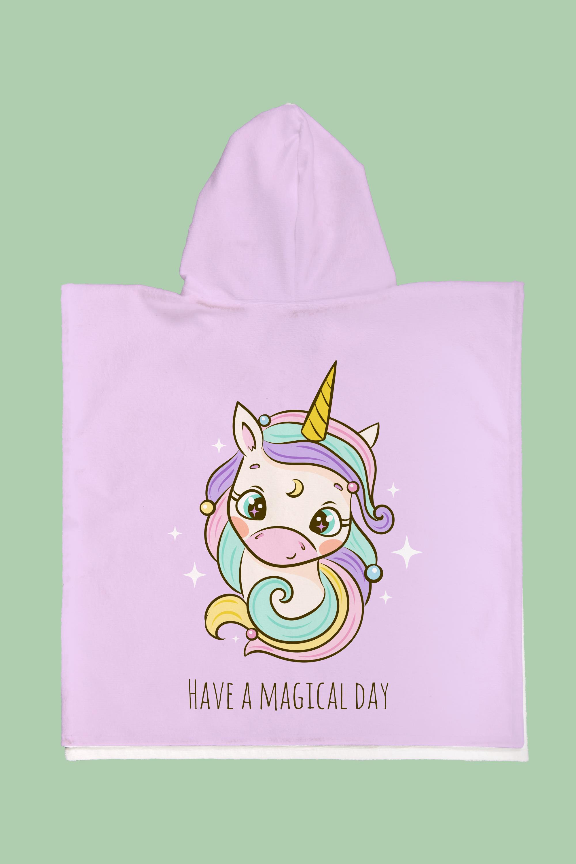 Evdek Magical Unicorn Çocuk Panço Plaj Havlusu