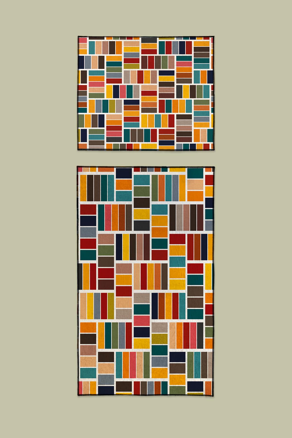 Evdek Patchwork 2li Banyo Paspas Takım