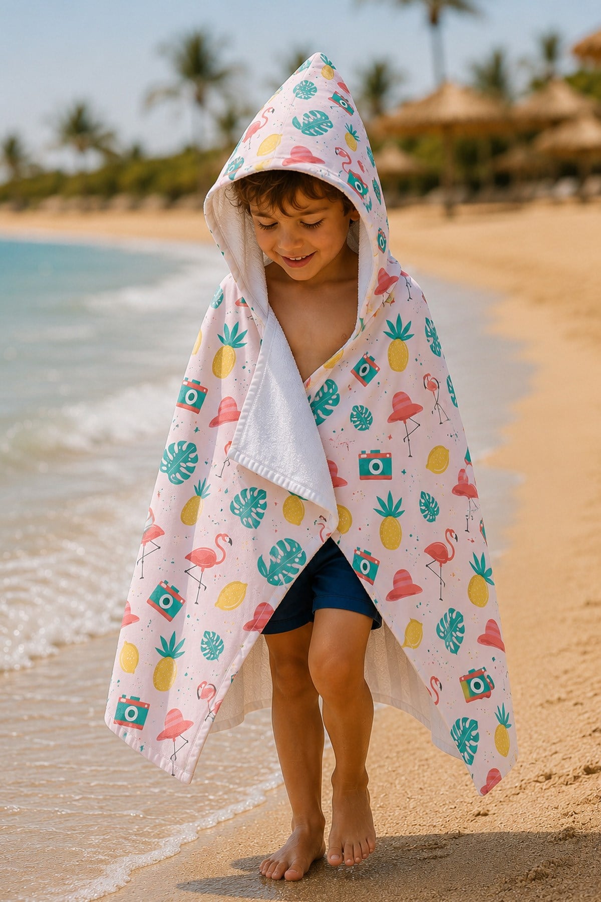 Evdek Pineapple Çocuk Panço Plaj Havlusu 3-12 Yaş - 7063796