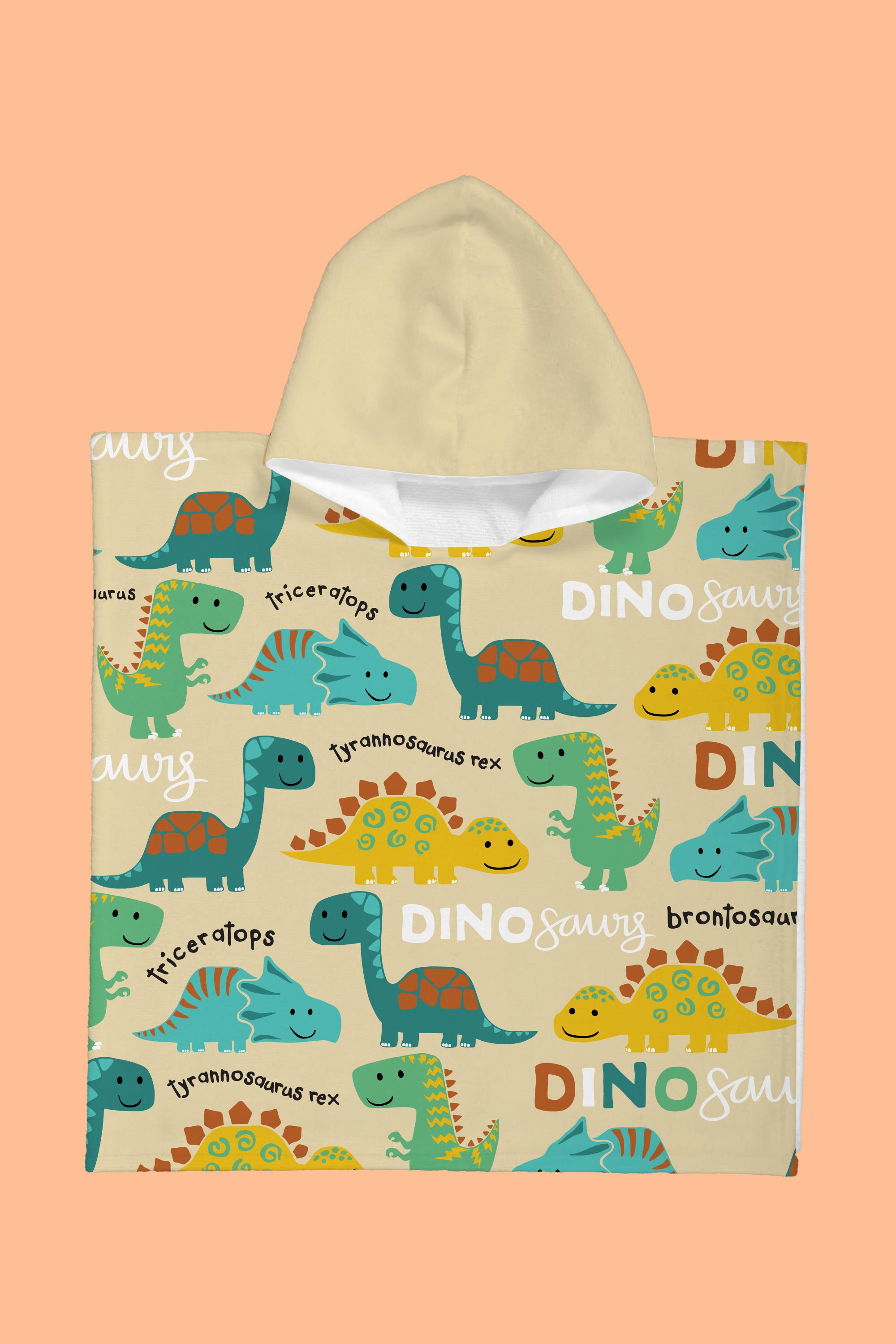 Evdek Rex Dino Çocuk Panço Plaj Havlusu