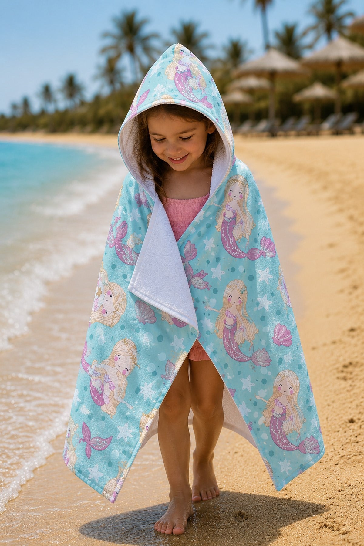 Evdek Seashell Çocuk Panço Plaj Havlusu 3-12 Yaş - 7063826