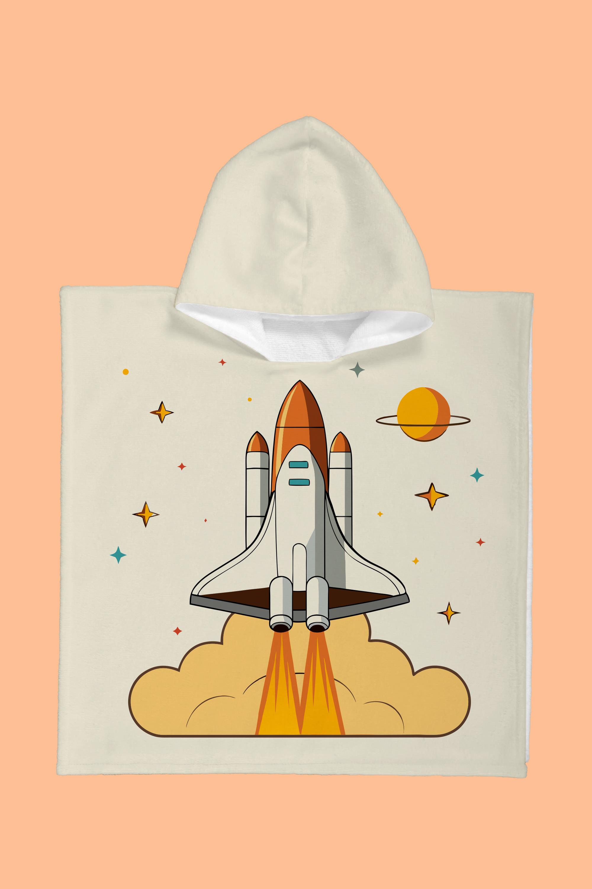 Evdek Space Cloudy Çocuk Panço Plaj Havlusu