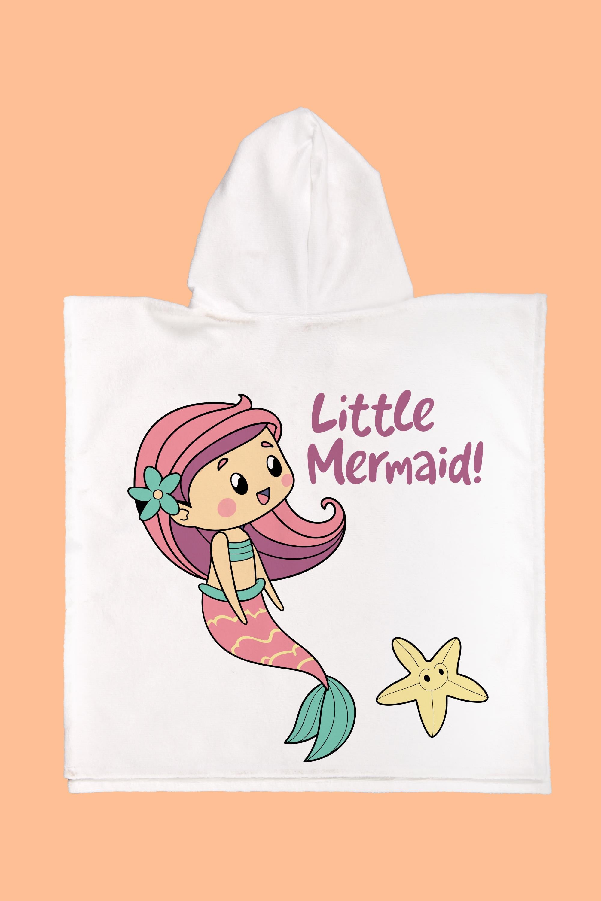 Evdek Star Mermaid Çocuk Panço Plaj Havlusu