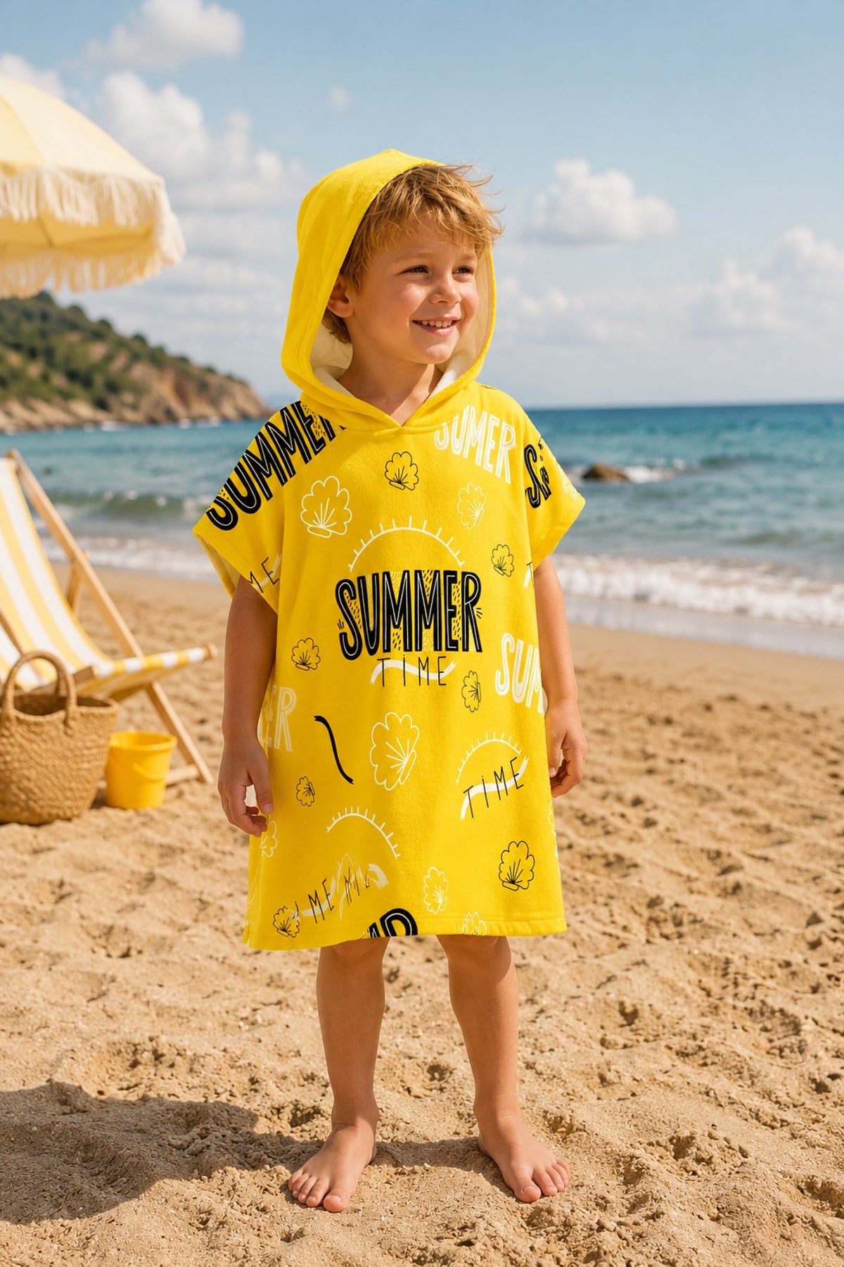 Evdek Summer Çocuk Panço Plaj Havlusu