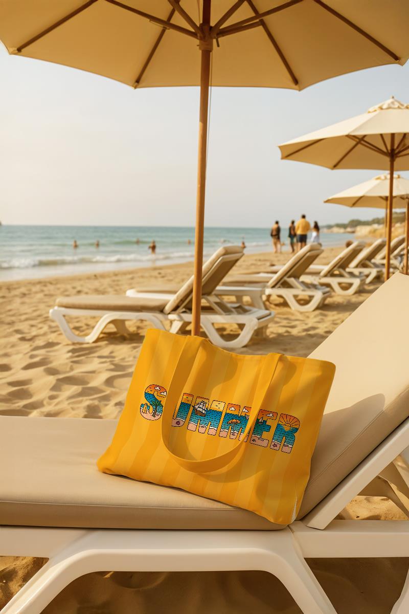 Evdek Sunny Plaj Havlulu Plaj Çantası 35x40 Cm