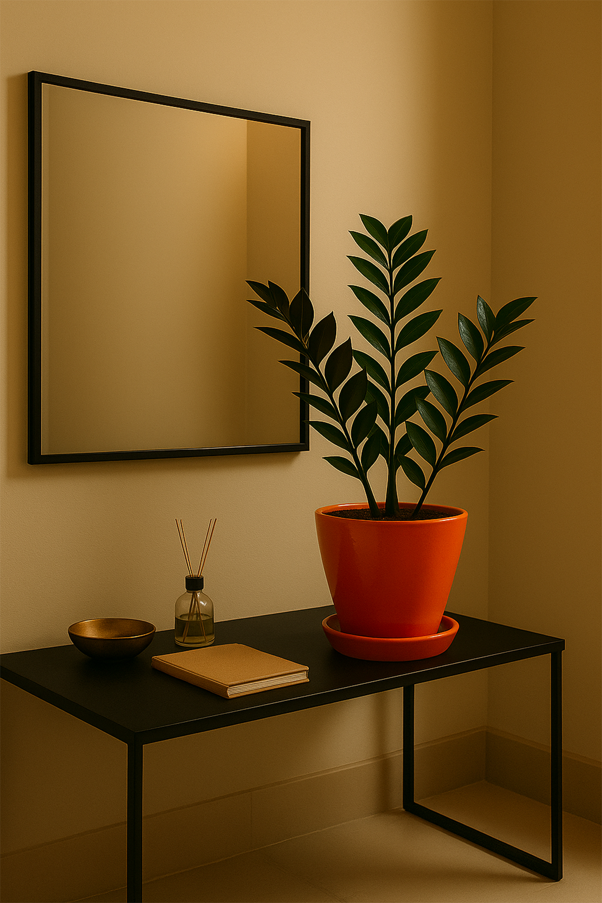 Evdek Tabaklı Turuncu Konik Çömlek Saksı 14x15 Cm