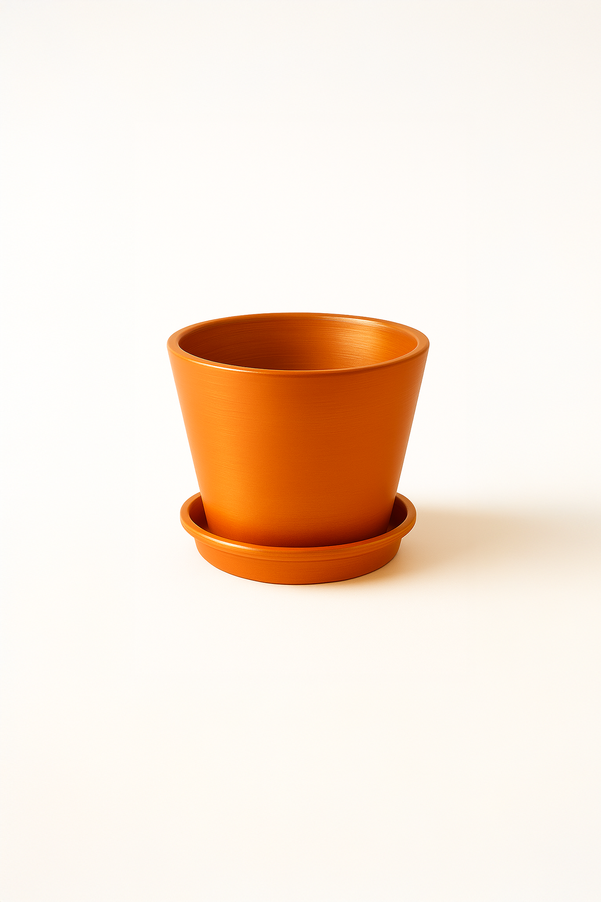 Evdek Tabaklı Turuncu Konik Çömlek Saksı 14x15 Cm