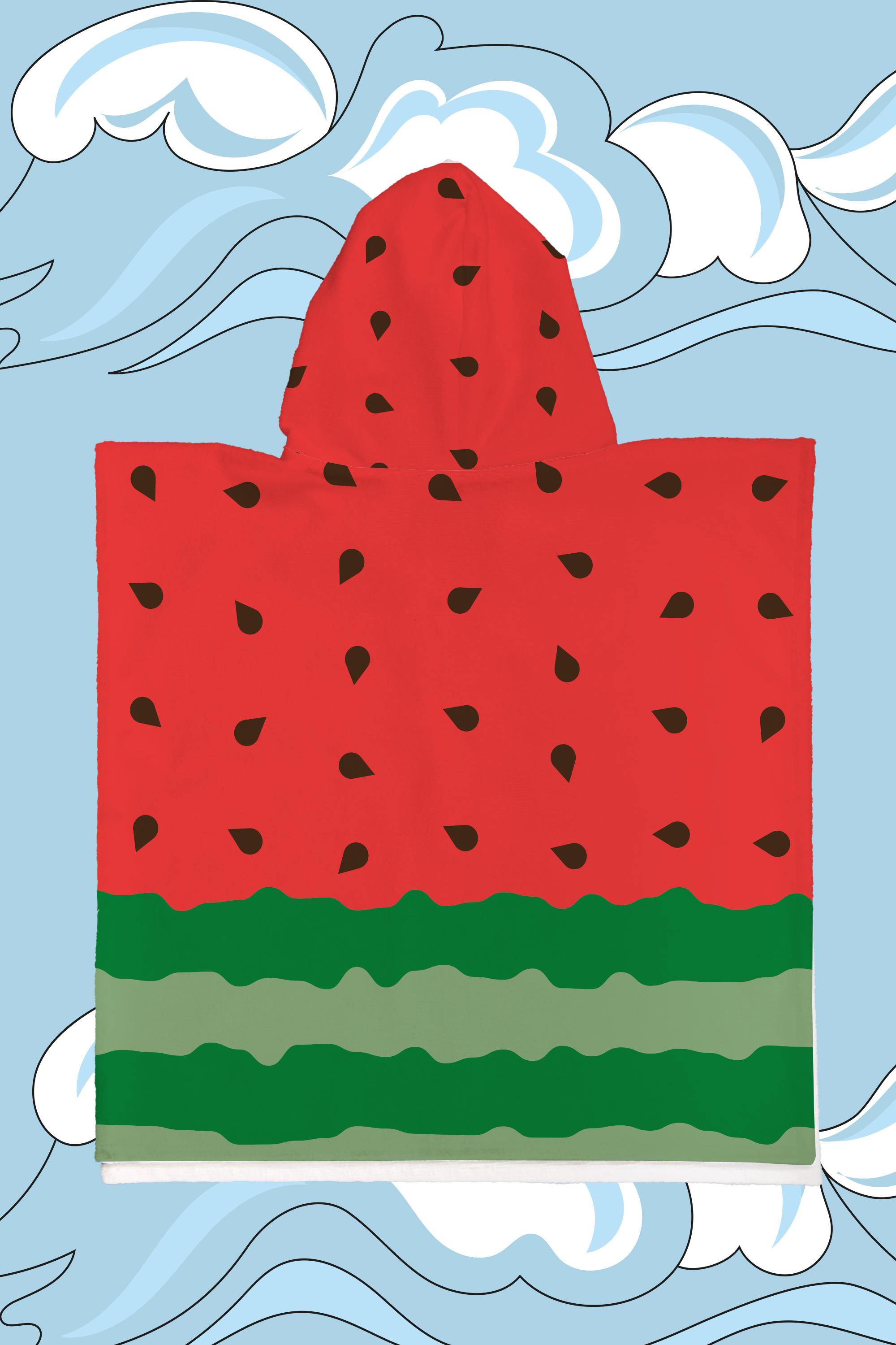 Evdek Watermelon Çocuk Panço Plaj Havlusu