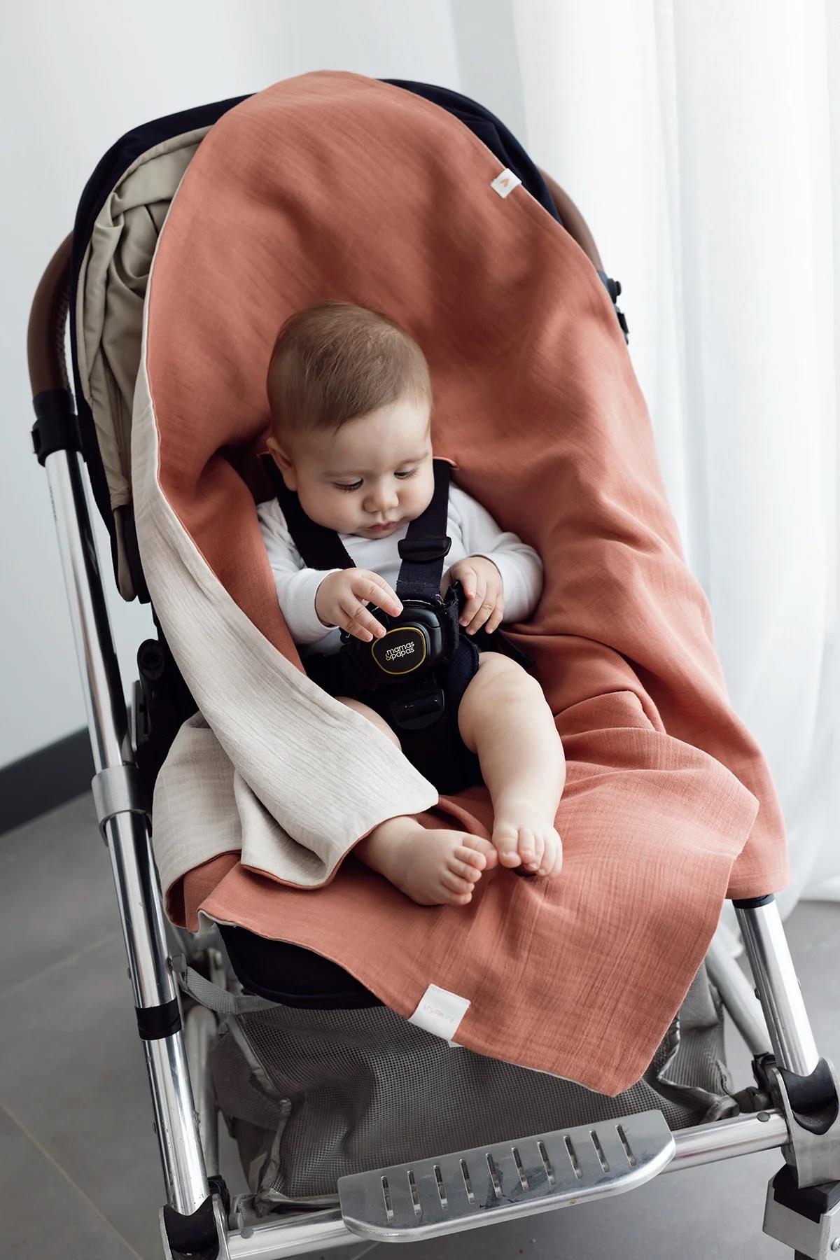 İrya Joy Of Colors Organik Pamuk 2 Katlı Müslin Puset Örtüsü Kiremit