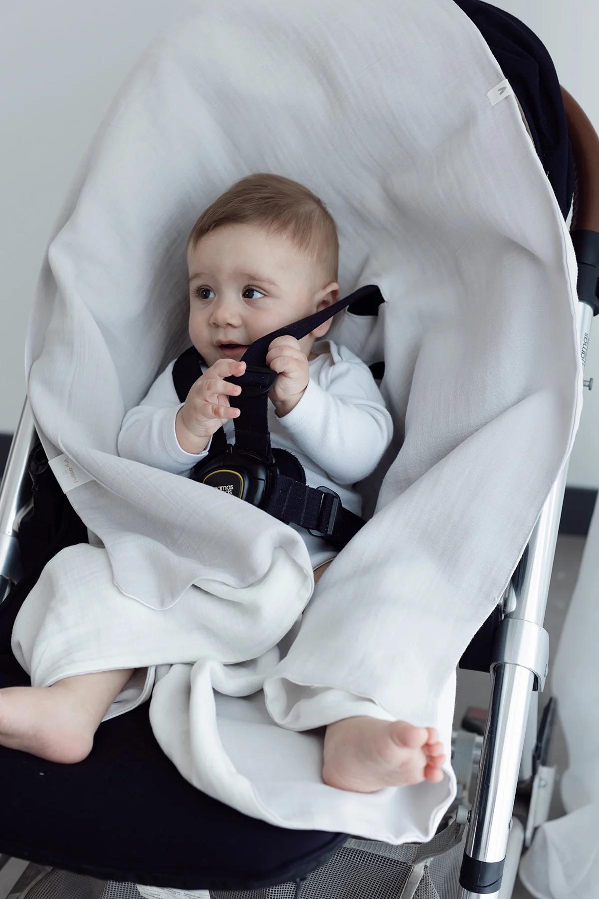 İrya Joy Of Colors Organik Pamuk 2 Katlı Müslin Puset Örtüsü Gri