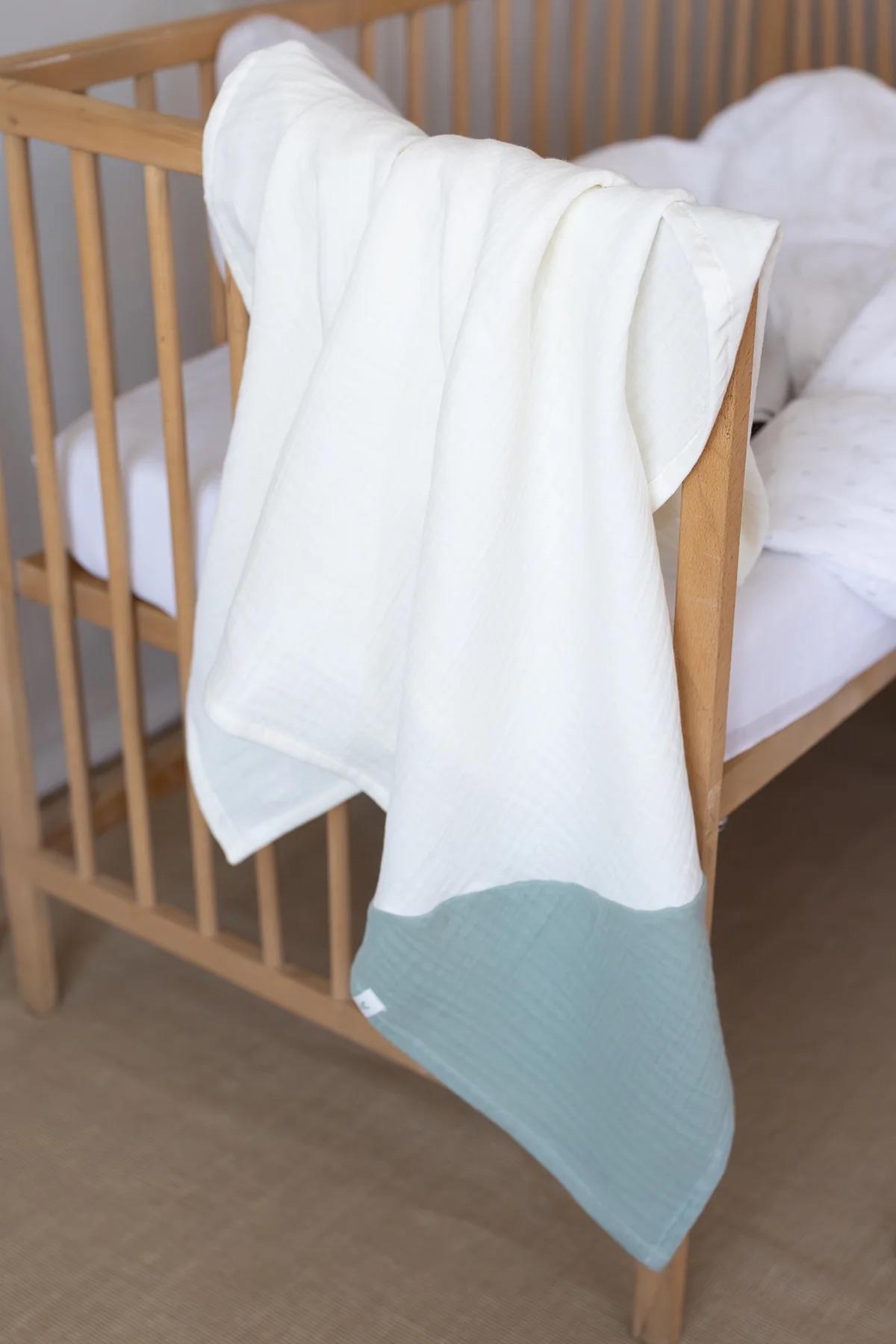 İrya Joy Of Colors Organik Pamuk 4 Katlı Müslin Örtü Yeşil 100x100 Cm