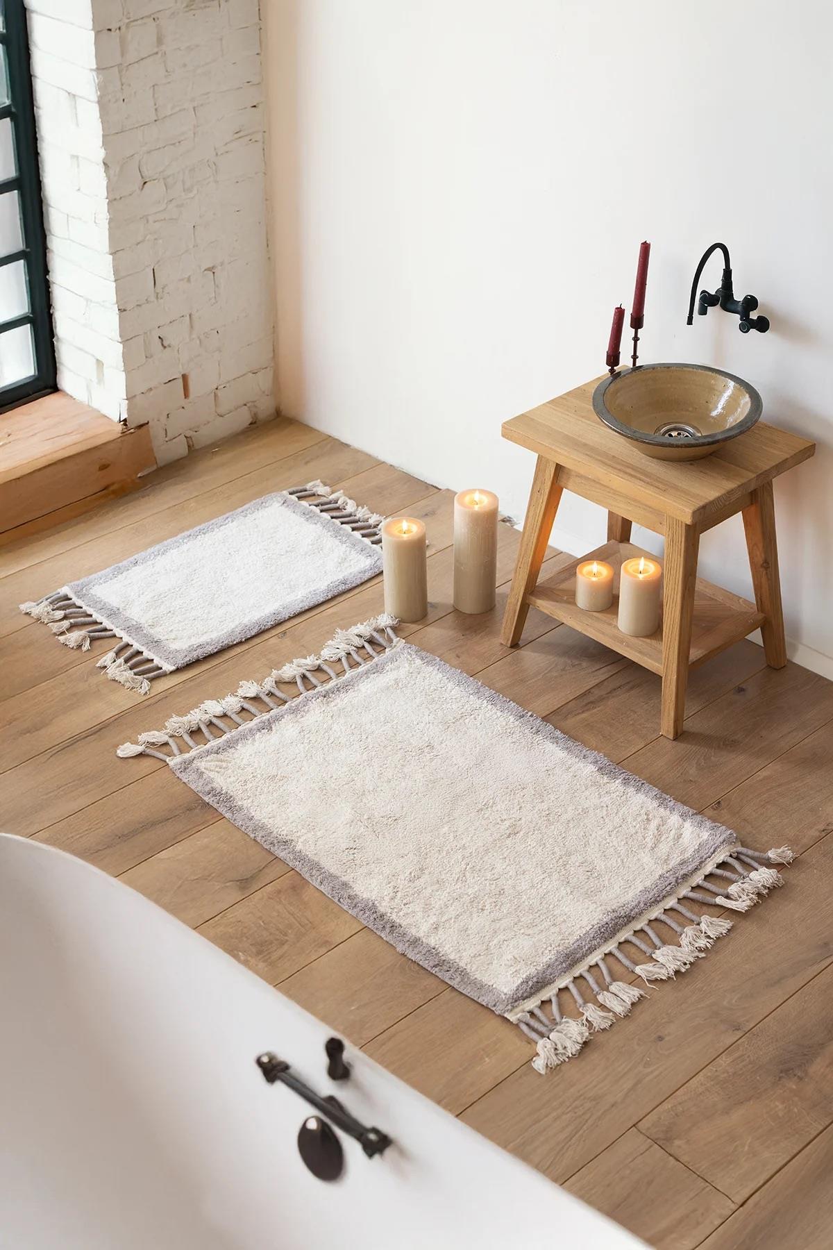 İrya Root Banyo Paspası Koyu Gri 40x60+60x90 Cm