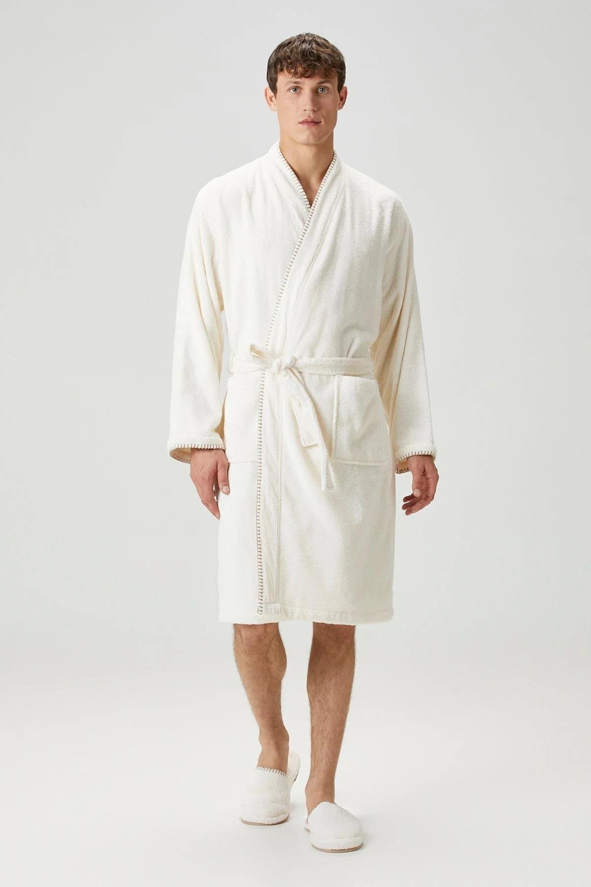 İrya Shadow Erkek Bornoz Ekru S/M