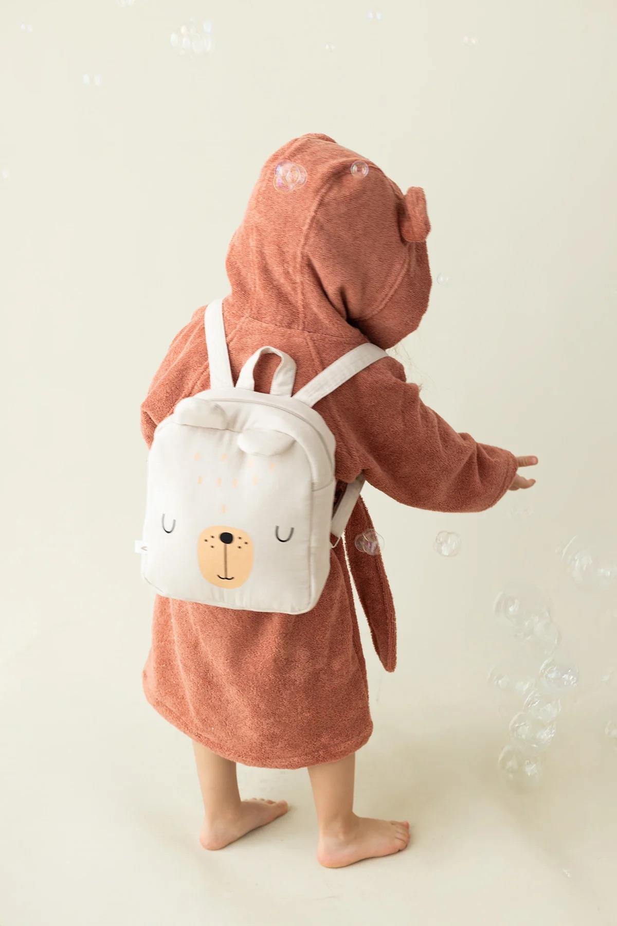 İrya Tiny Bear Organik Pamuklu Çocuk Bornuzu Kiremit 2-3 Yaş