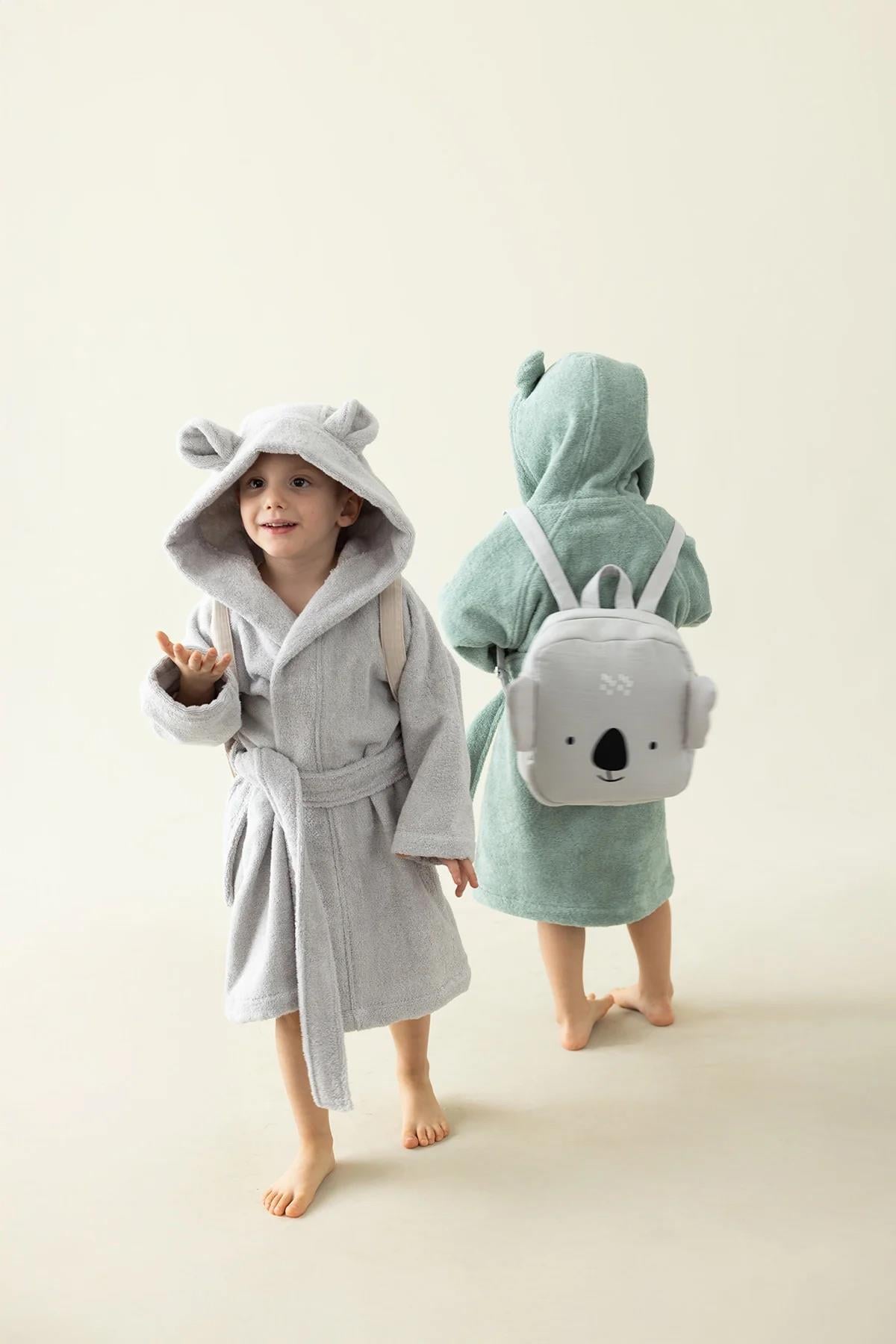 İrya Tiny Bear Organik Pamuklu Çocuk Bornuzu Gri 4-5 Yaş