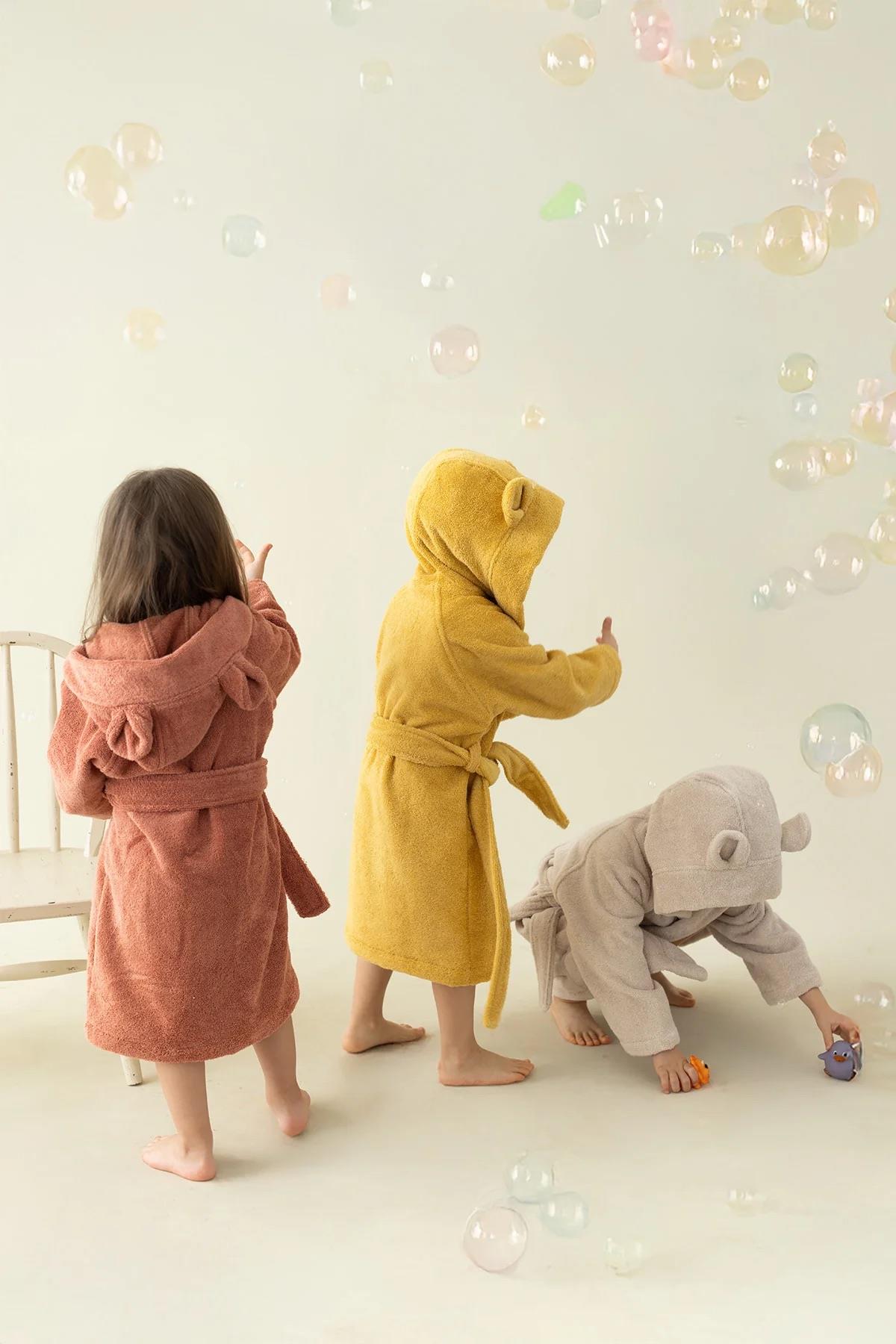 İrya Tiny Bear Organik Pamuklu Çocuk Bornuzu Kiremit 2-3 Yaş