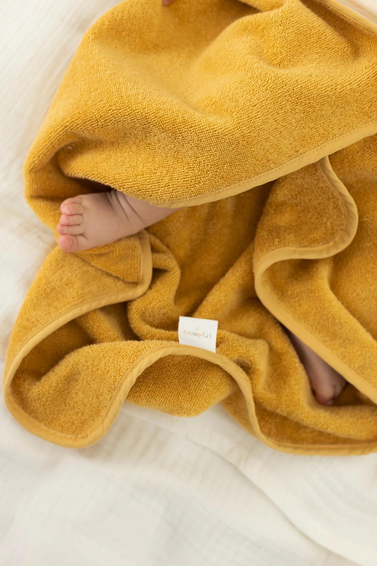 İrya Tiny Bear Organik Pamuklu Kundak Sarı 75x75 Cm