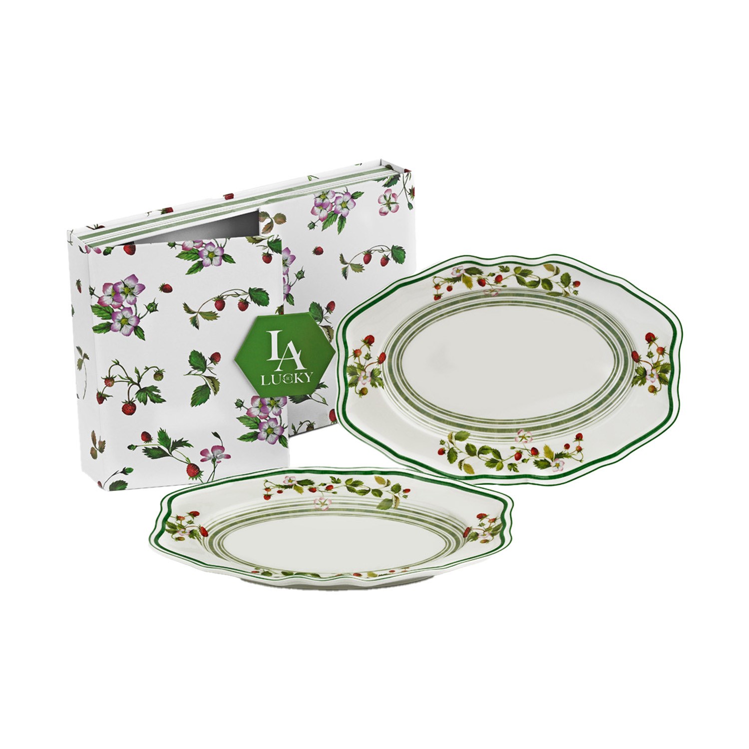 Lucky Art Blossom Bone Oval Tabak Seti 30 Cm 2li