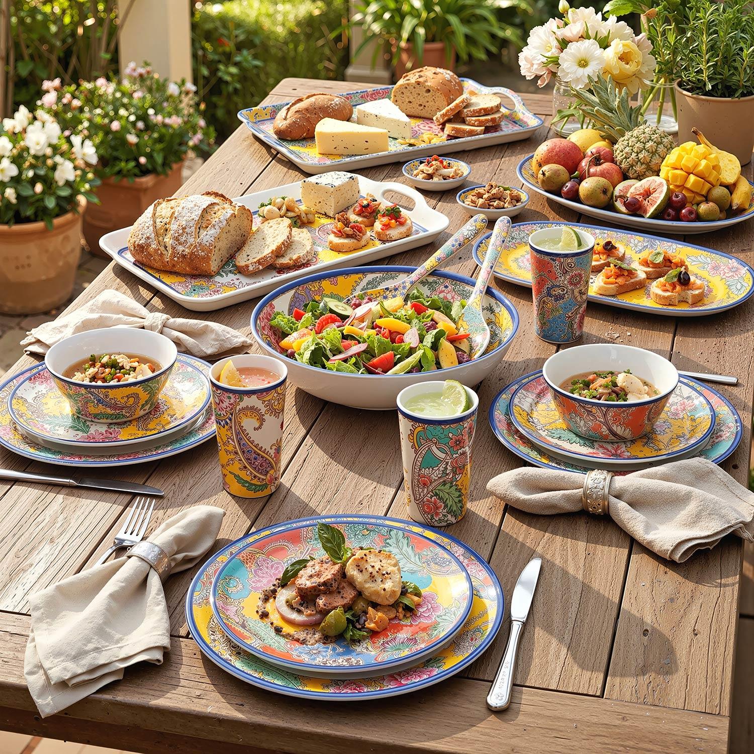 Lucky Art Paiselle Salata Servis Seti 3 Parça