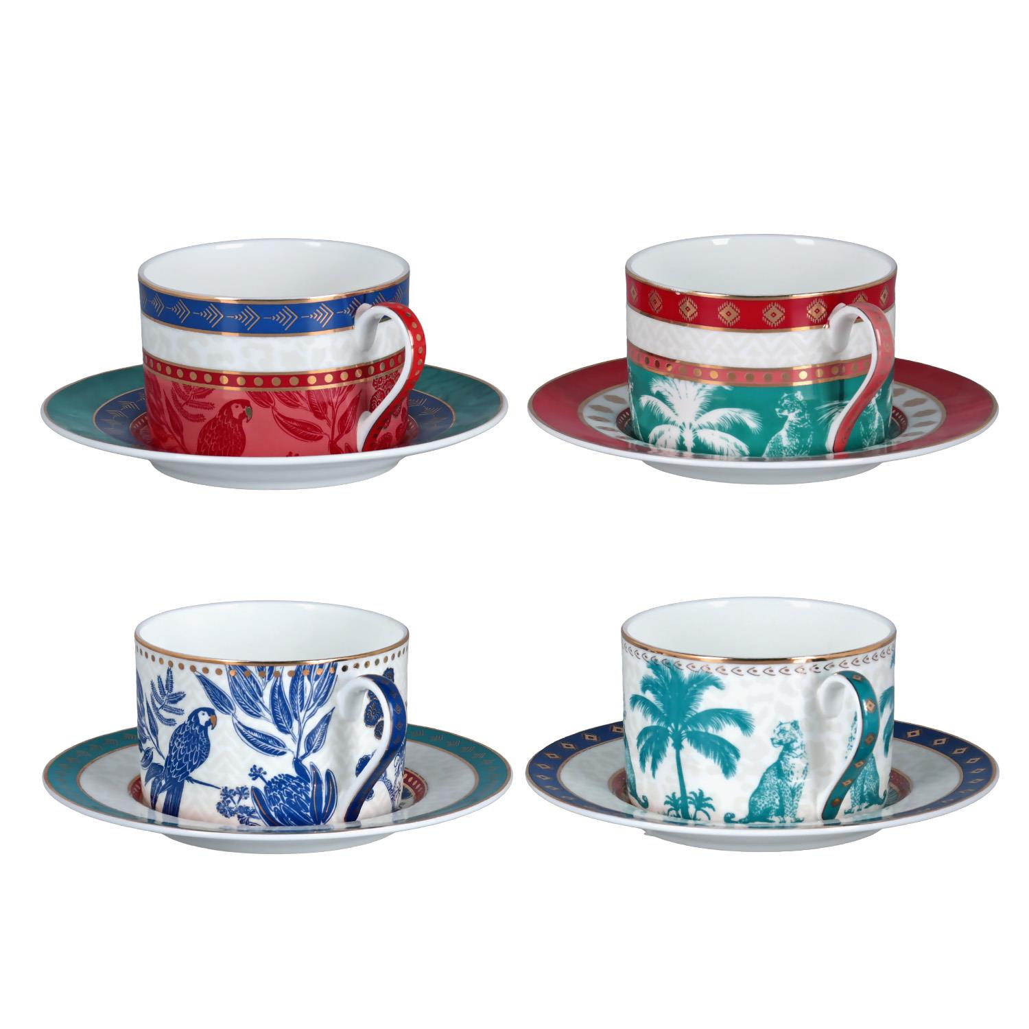 Lucky Art Palmera Bone Çay Fincan Takımı 8 Parça