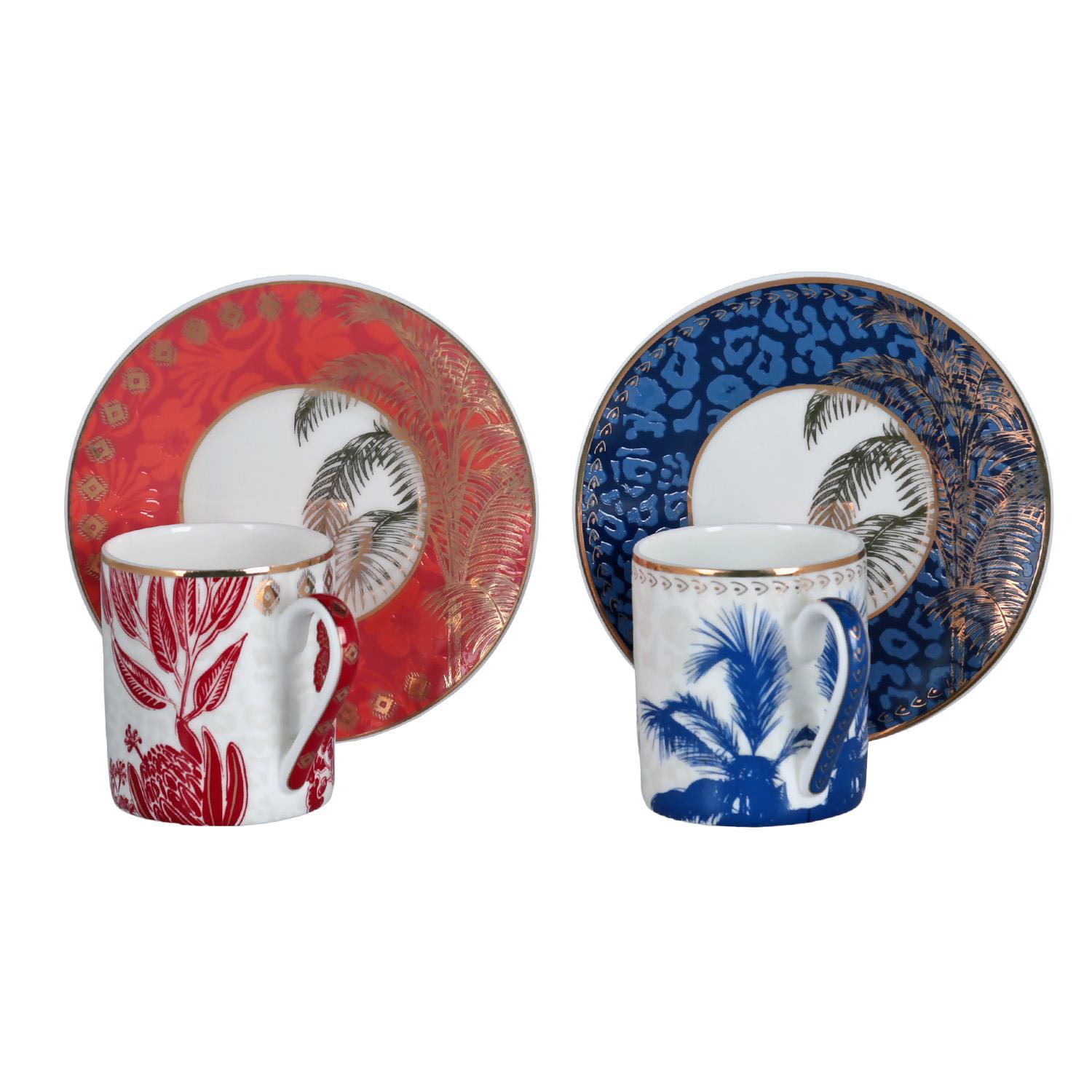 Lucky Art Palmera Bone Kahve Fincan Takımı 4 Parça