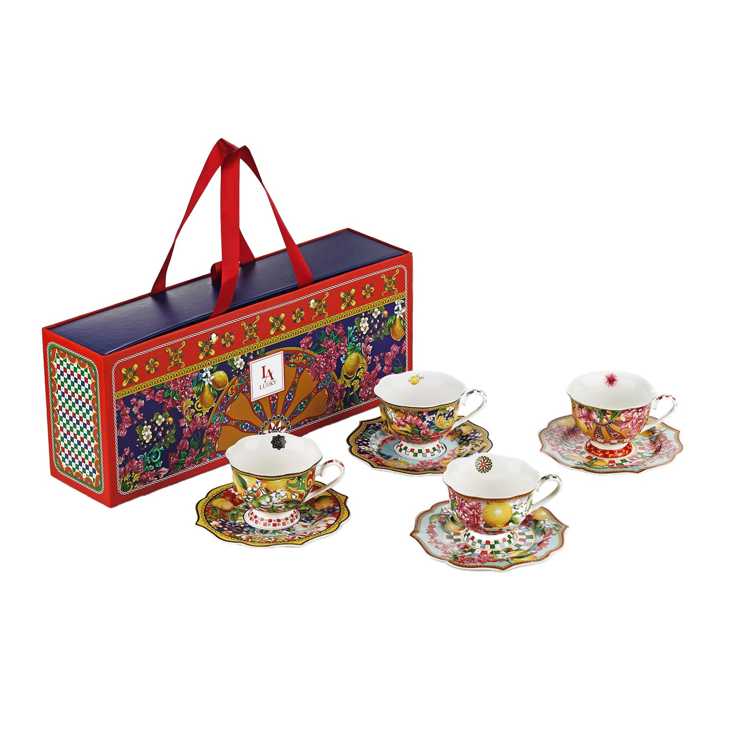 Lucky Art Solarie Bone Çay Fincan Takımı 4lü