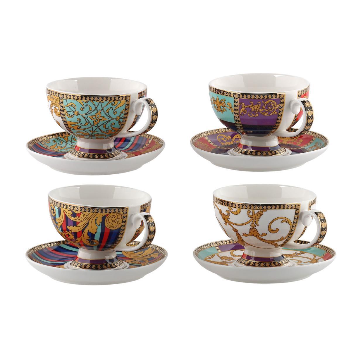 Lucky Art Valencia New Bone China Porselen 4lü Çay Fincan Seti