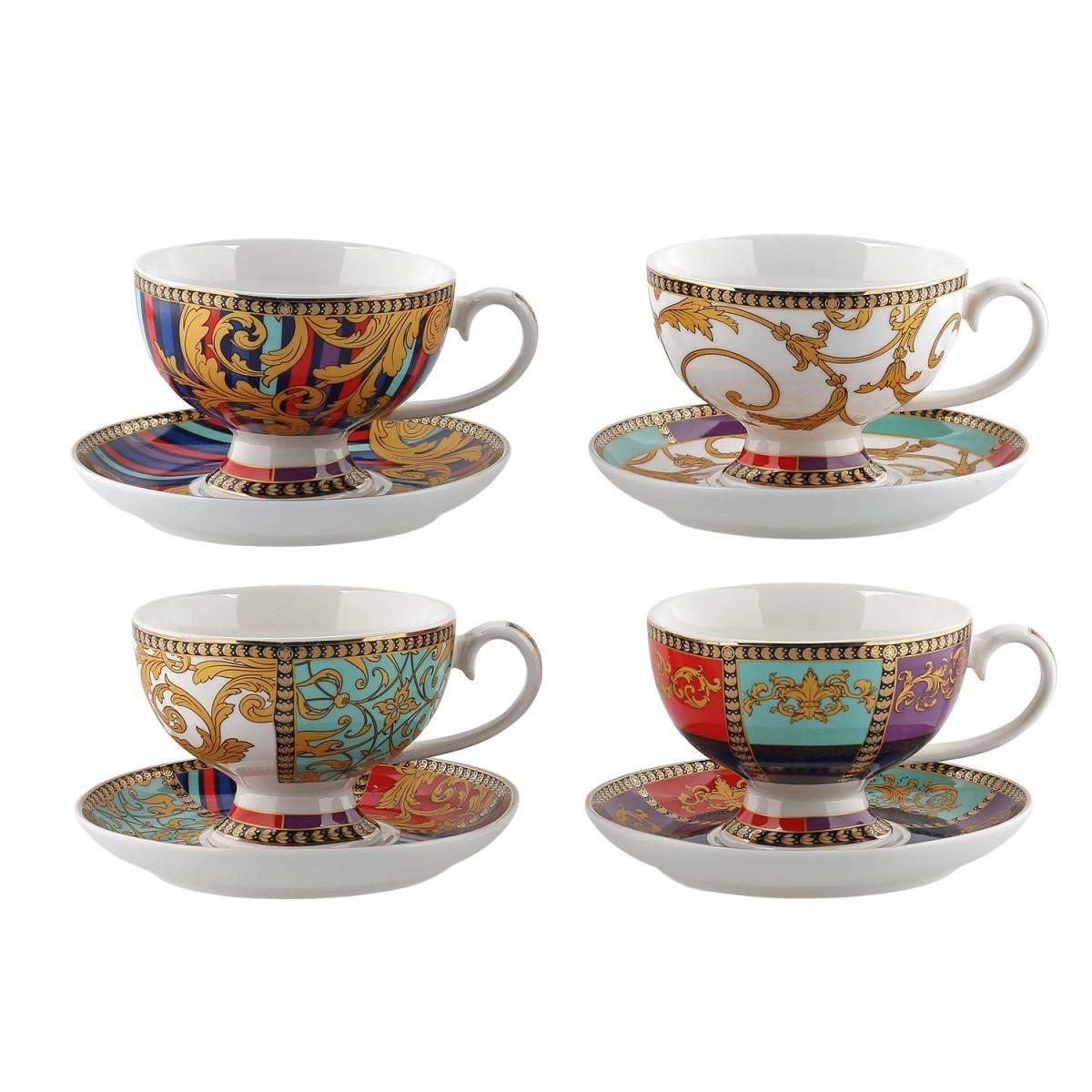 Lucky Art Valencia New Bone China Porselen 4lü Çay Fincan Seti