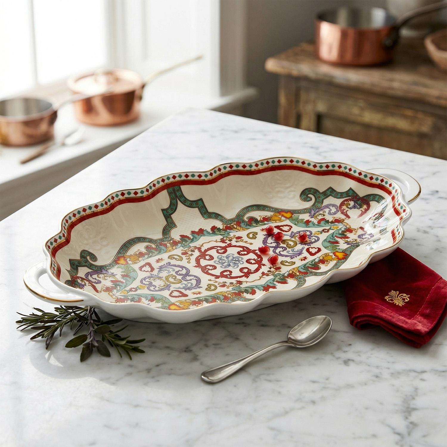 Lucky Art Velora Bone Oval Servis Tabağı 27 Cm