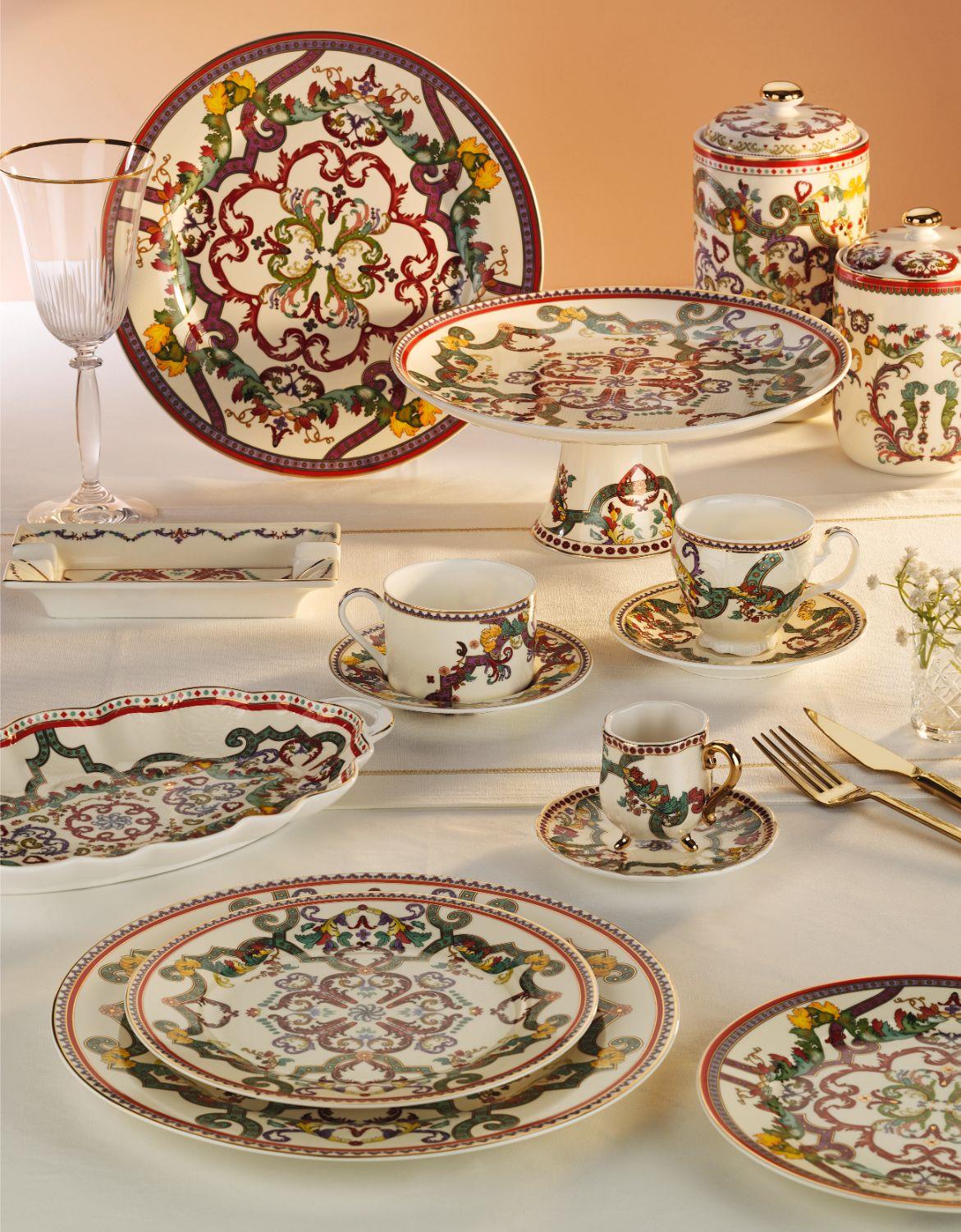 Lucky Art Velora Bone Pasta Tabak Seti 4lü 20 Cm