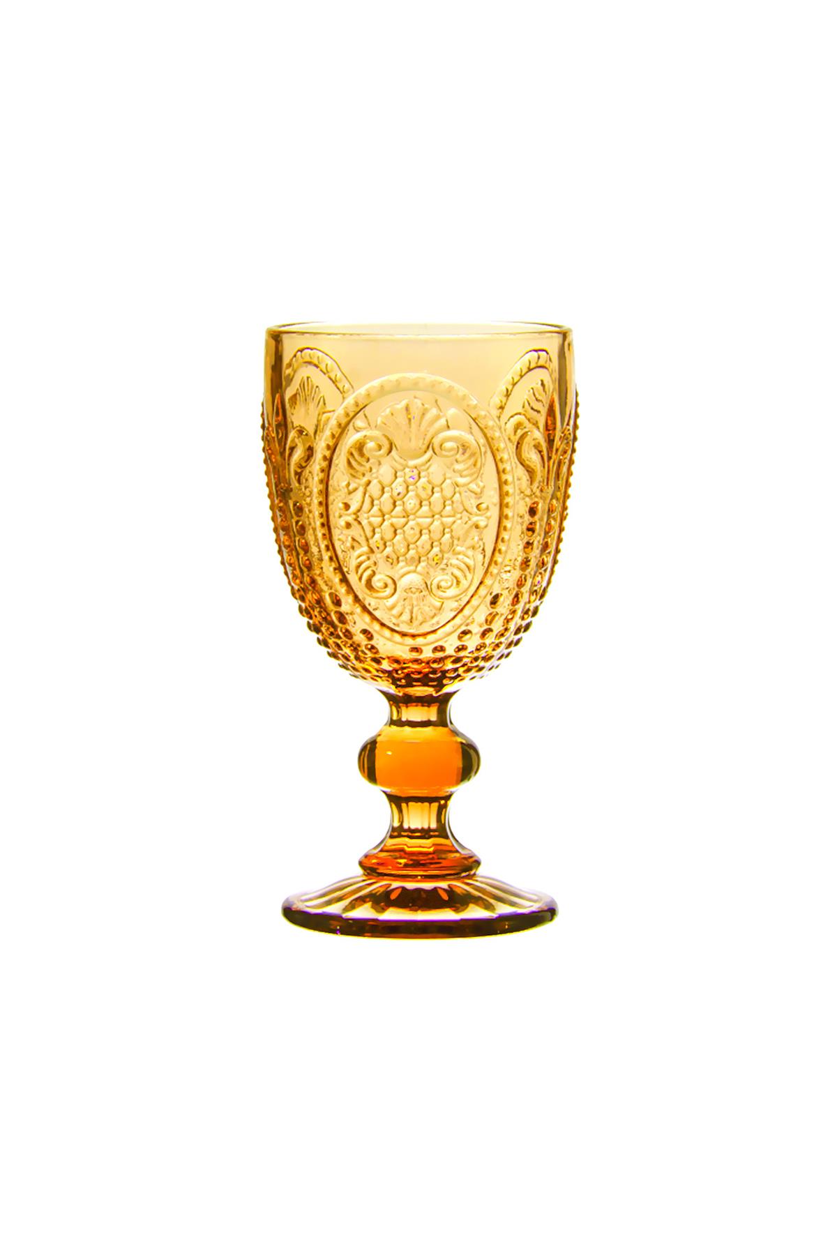 Lucky Art Velora Cam Kadeh Seti Amber 4 Parça