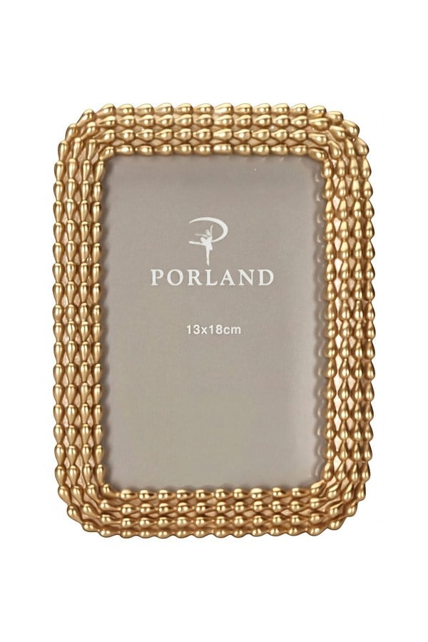 Porland Damla Altın Rengi Polyresin Çerçeve 13x18 cm