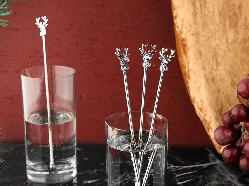 Porland Deerest Silver 4lü Kokteyl Karıştırıcı 23cm