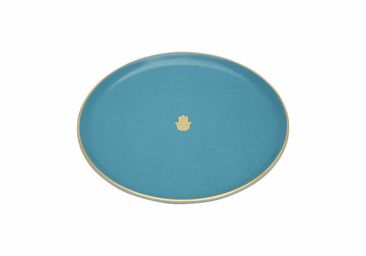 Porland Glamorous Turkuaz Düz Tabak 20 Cm