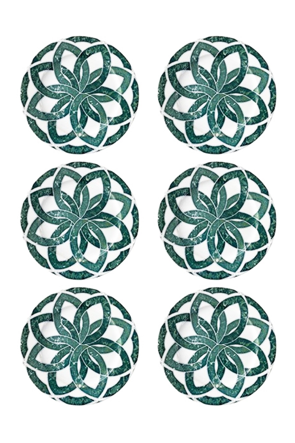 Porland Hedera 6 Parça Düz Tabak Seti 20 Cm