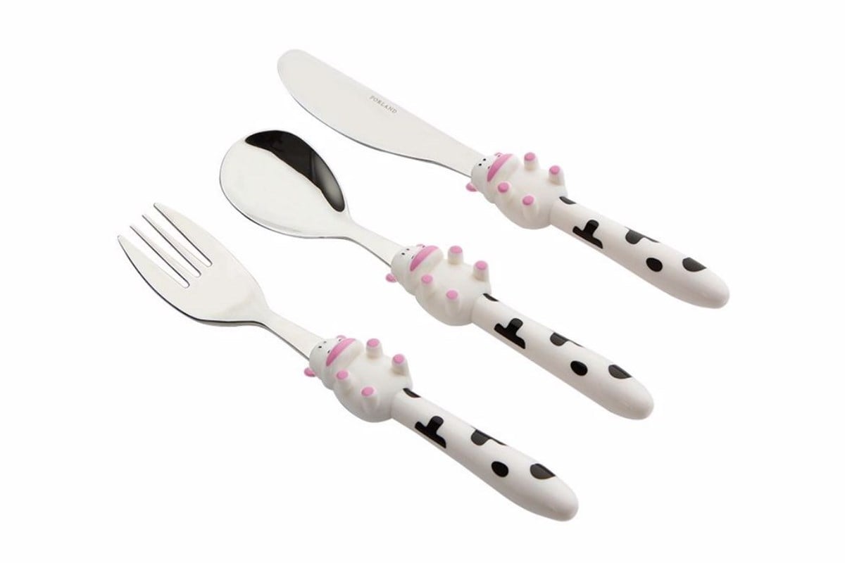 Porland Mini Cow Çocuk Çatal Kaşık Bıçak Takımı 3 Parça
