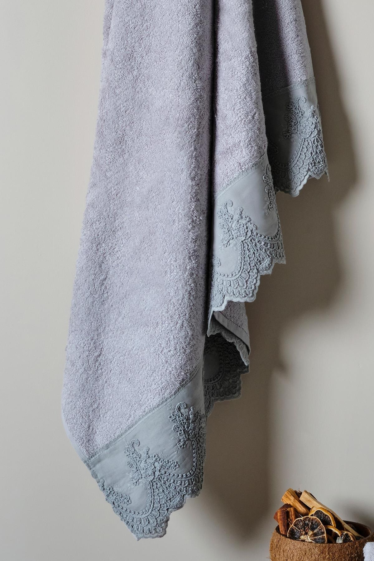 Royal Nazik Tual Banyo Havlu Gri 90x150 Cm