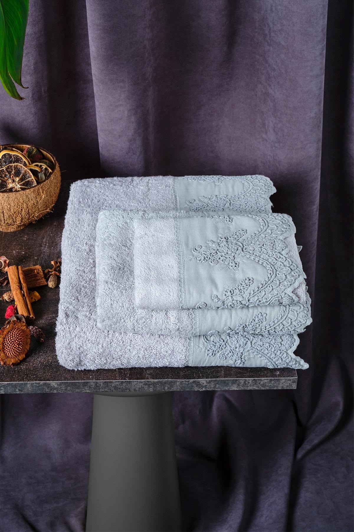 Royal Nazik Tual Havlu Gri 30x50 Cm