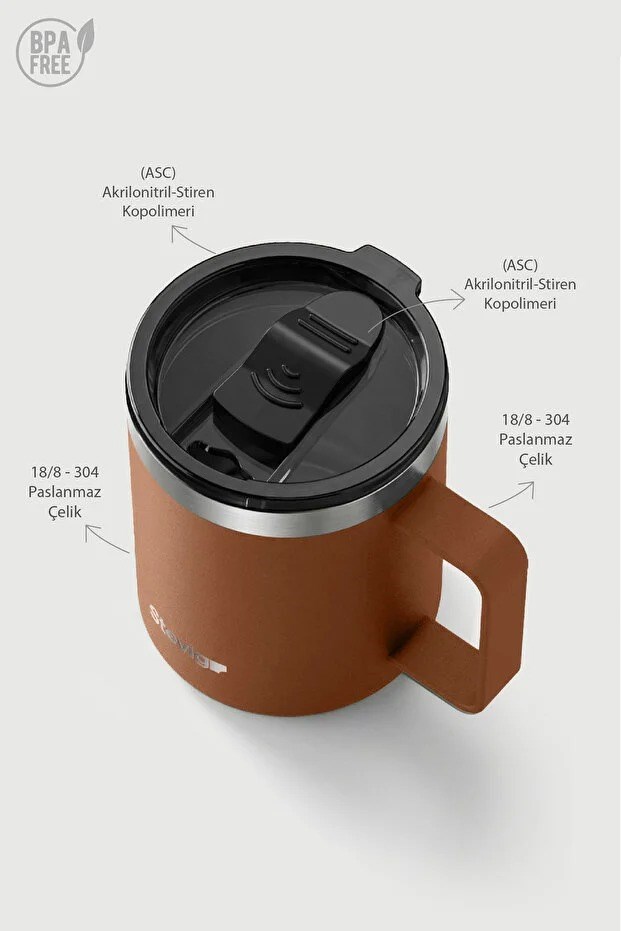 Stevig 1 Cap Daily Mug Kupa Çelik Termos Autumn Leaf 350 ml