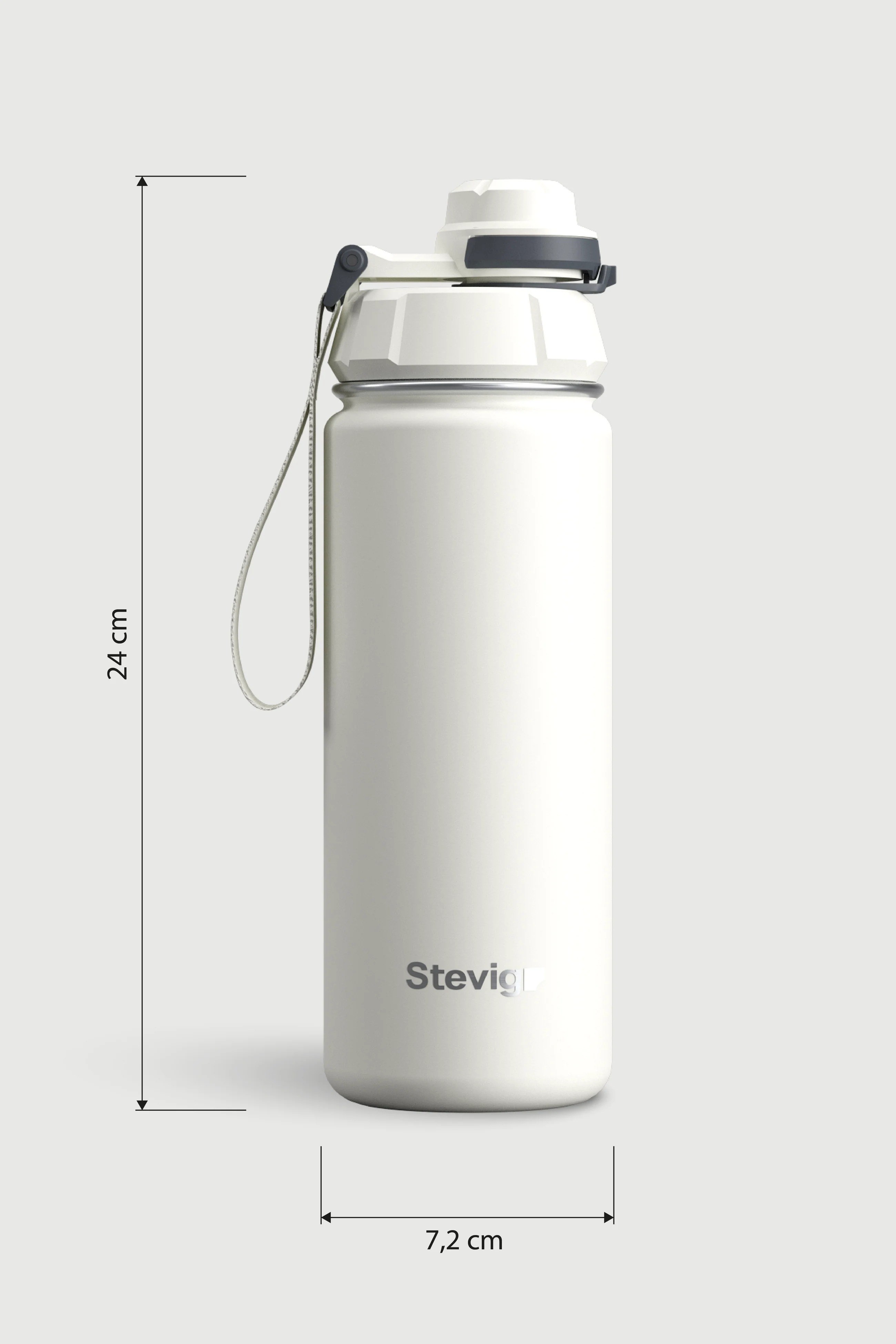 Stevig 1 Hand Leak-Proof Sızdırmaz Çelik Termos Star White 500 ml