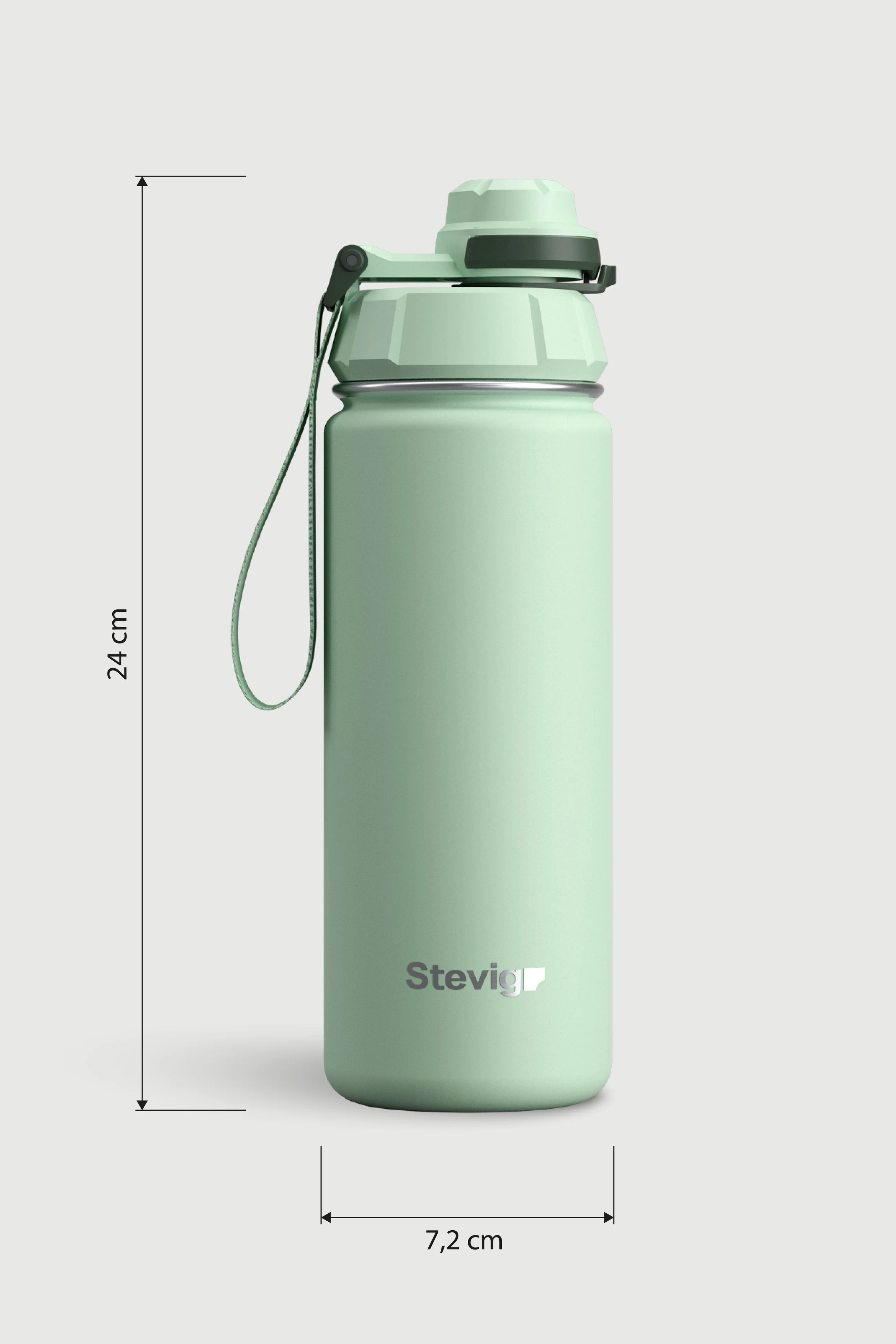 Stevig 1 Hand Leak-Proof Sızdırmaz Çelik Termos Smoke Green 500 ml