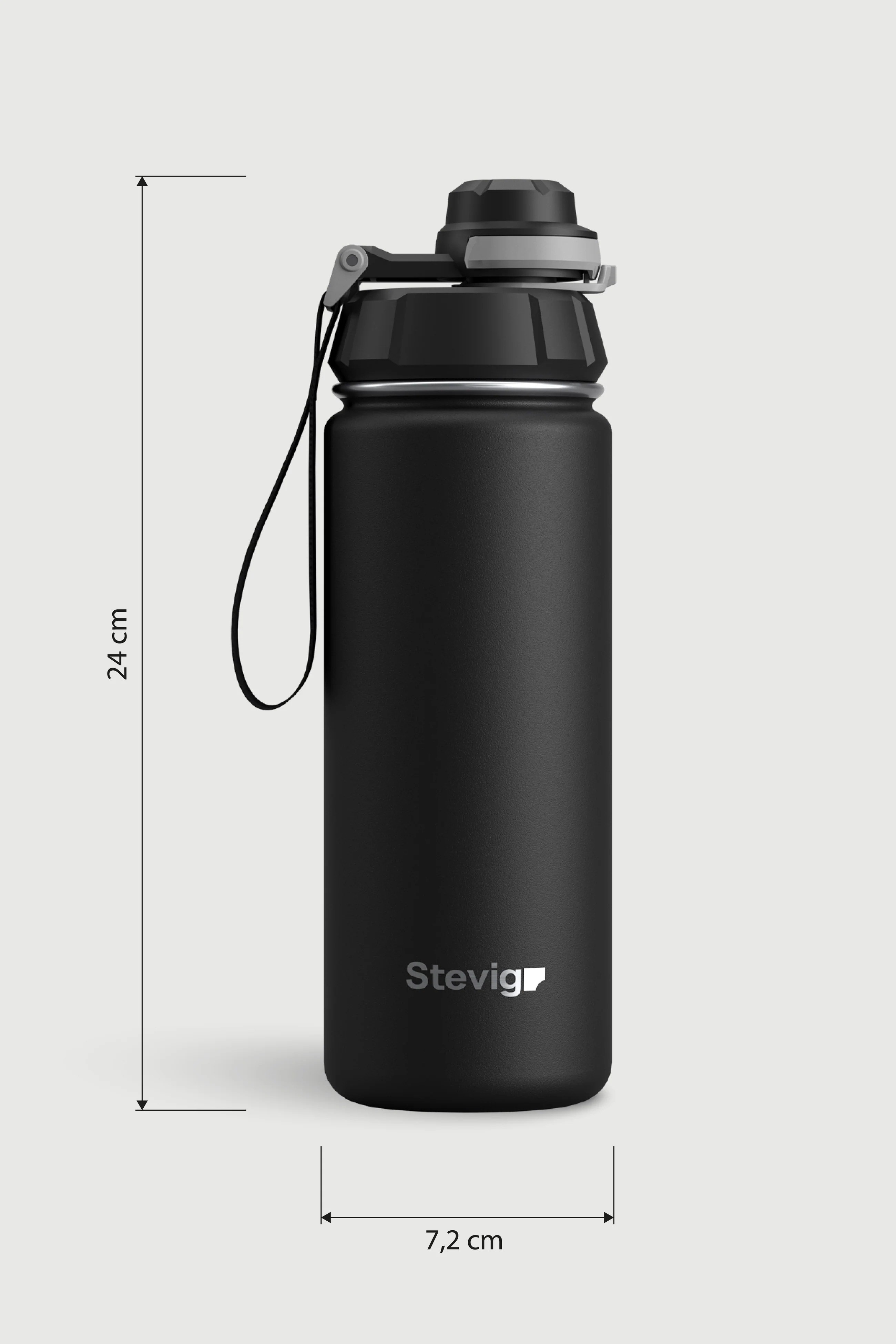 Stevig 1 Hand Leak-Proof Sızdırmaz Çelik Termos Black 500 ml